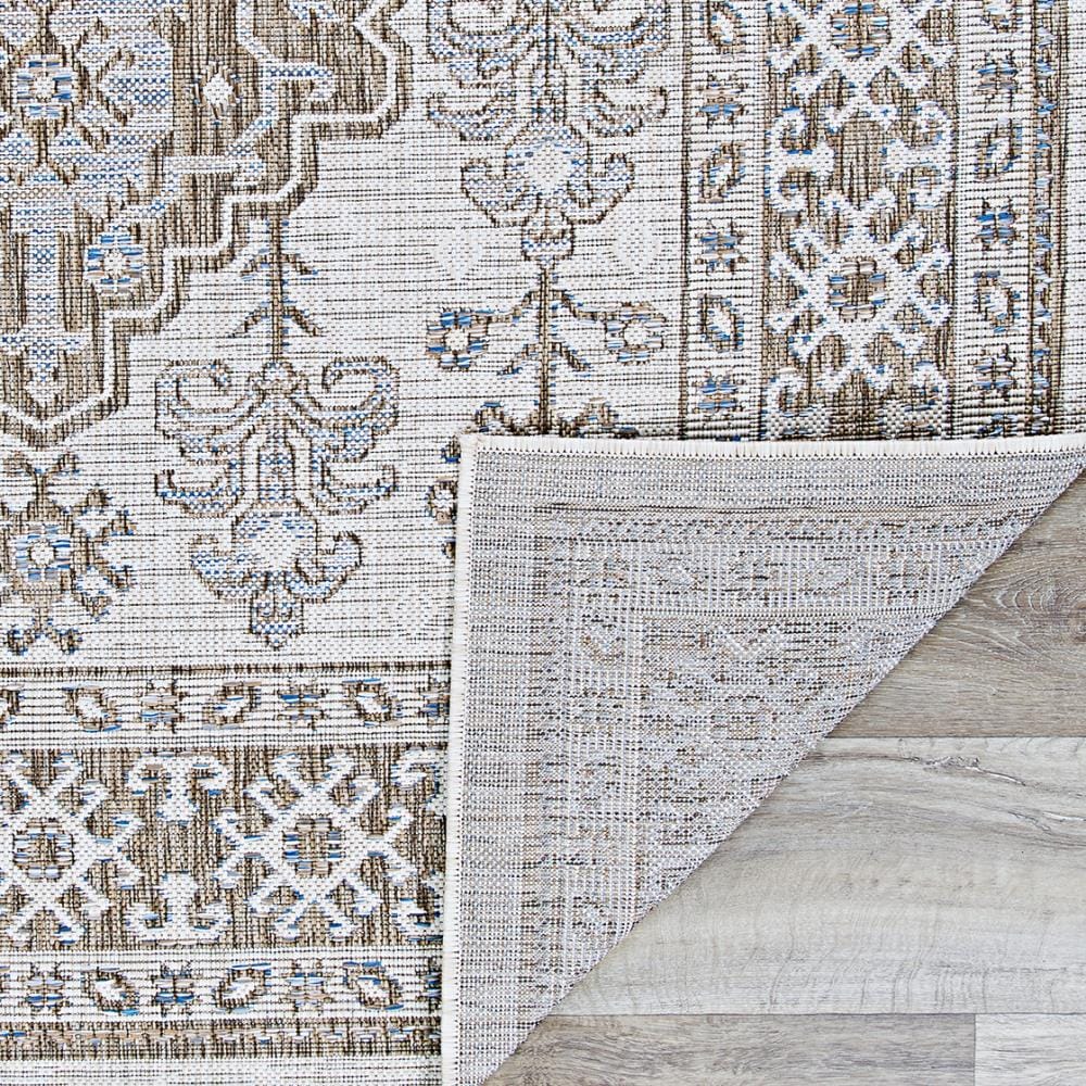 Charm Ivory and Sand Flat Woven Synthetic Rug