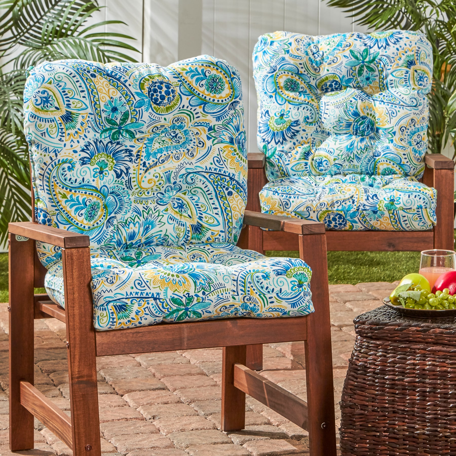 Greendale Home Fashions 21 in x 21 in 2 Piece Baltic Patio Chair Cushion in the Patio Furniture Cushions department at Lowes