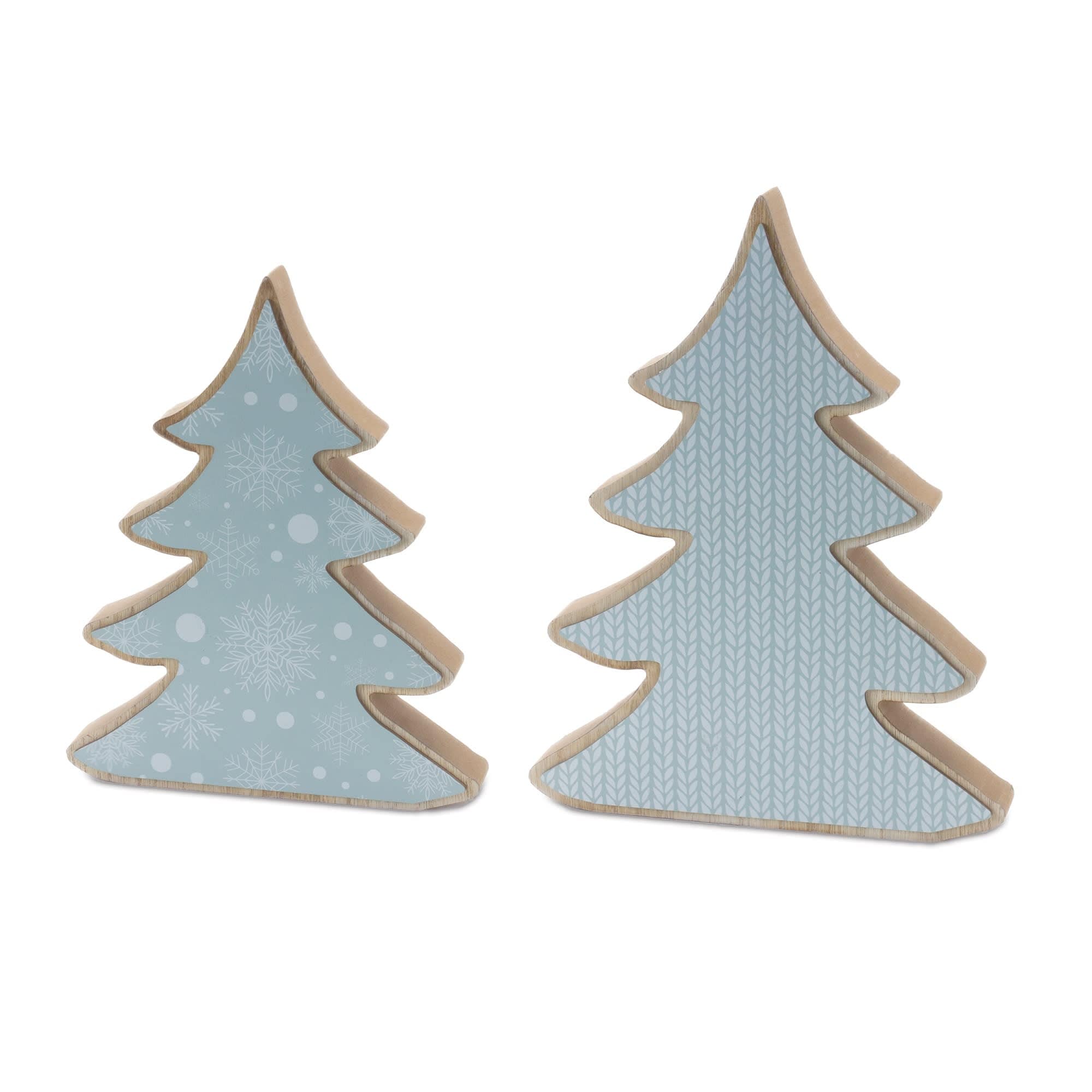 Melrose International Wood Pine Tree Decor (Set of 2) #87161DS