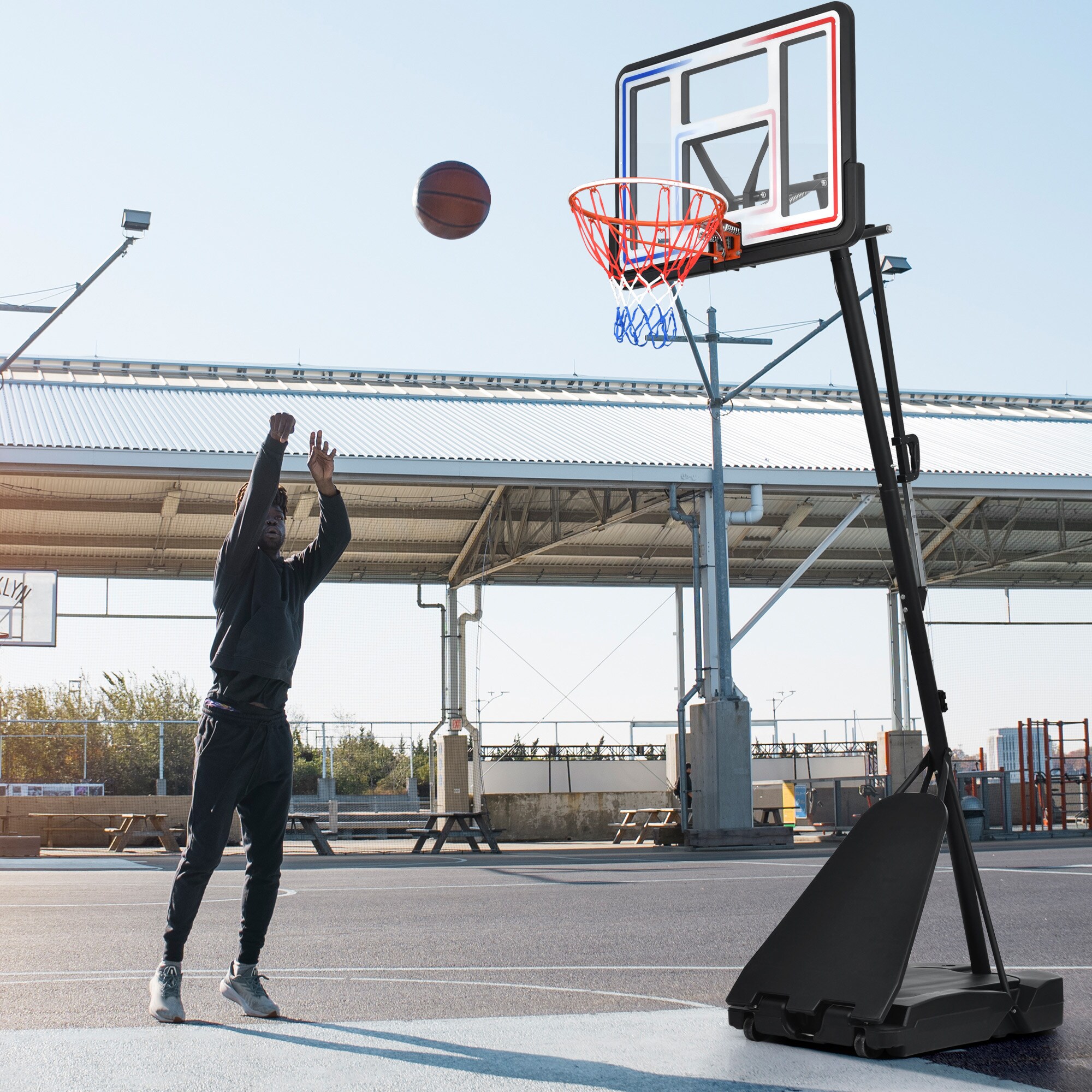 Gaierptone Portable Basketball System with Polycarbonate Backboard ...