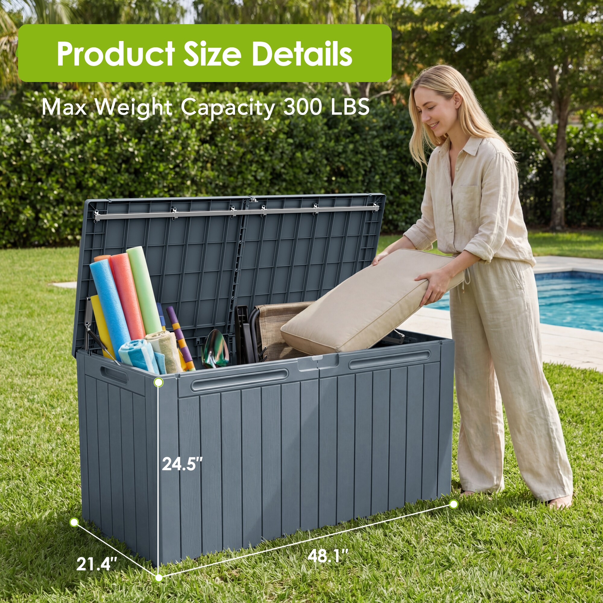 Patiowell WES-PSB25-1082-DGY Deck-Boxes - View #2