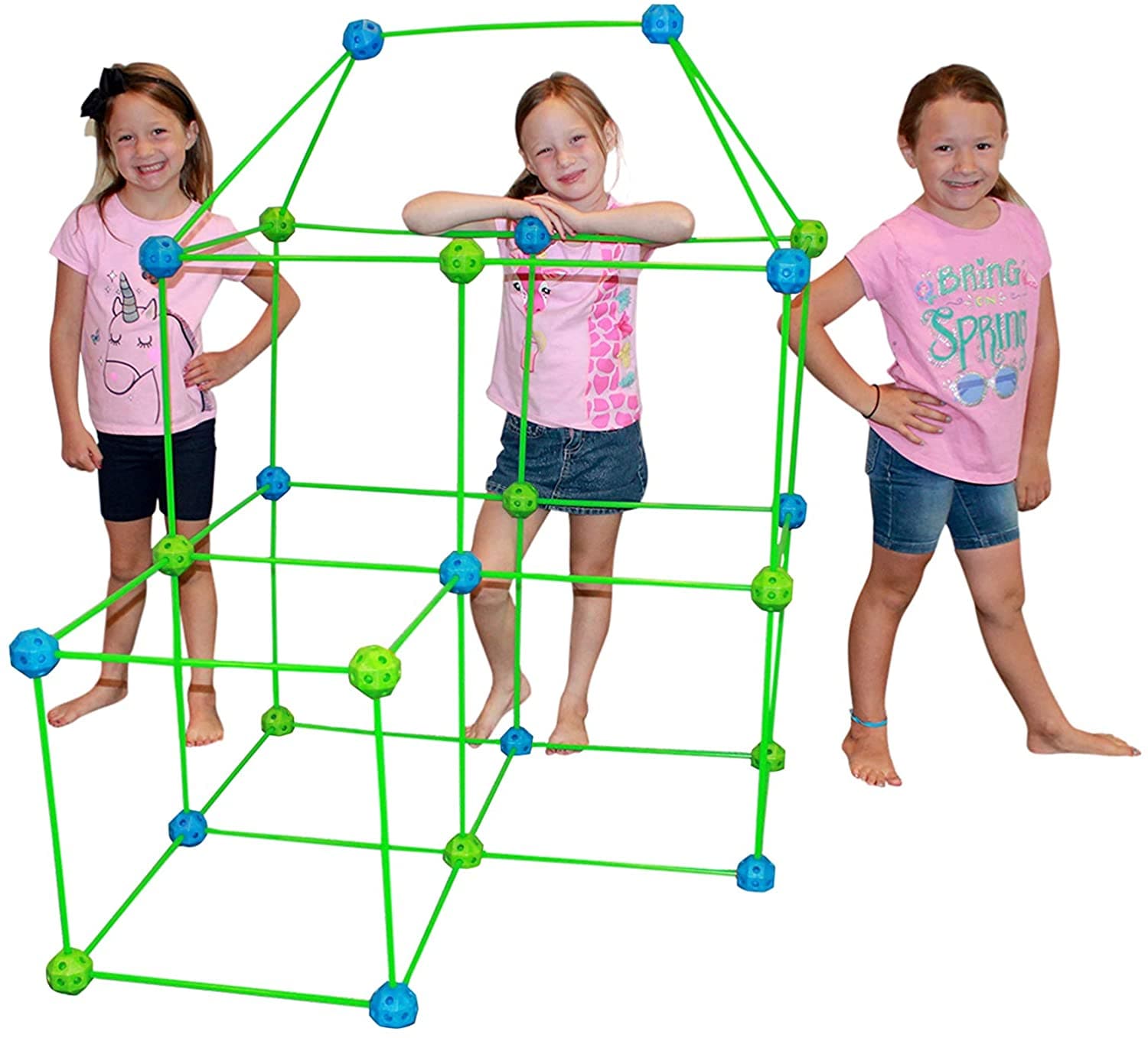 Funphix 77 Pc Fort Building Kit with Glow in The Dark Sticks - Fun  Construction Toy for Age 5+ (Blue and Green Balls) in the Kids Play Toys  department at