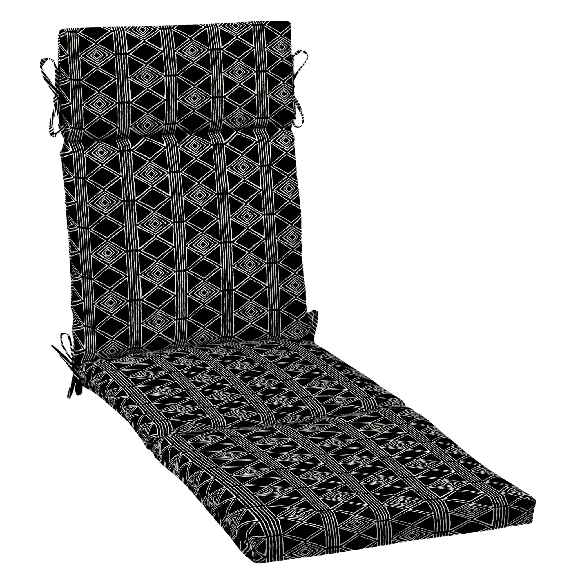 Arden Selections 42.5 in x 21 in Black Global Stripe Patio Chaise Lounge Chair Cushion in the Patio Furniture Cushions department at Lowes