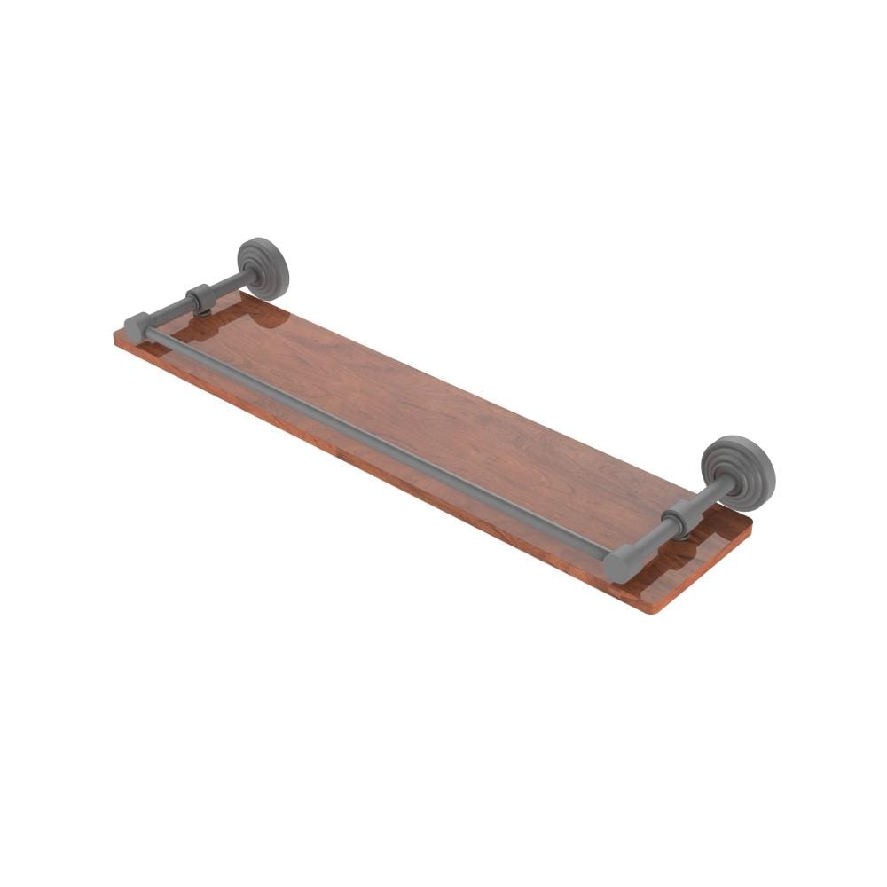 Allied Brass WP-1-22-GAL-IRW-GYM Waverly Place Matte Gray Wall mount Bathroom Shelf ( 22-in x 3-in x 5-in )