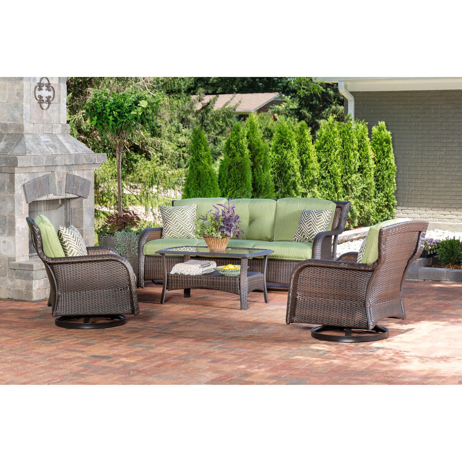 Hanover STRATH4PCSW-S-GRN Patio-Conversation-Sets - View #11