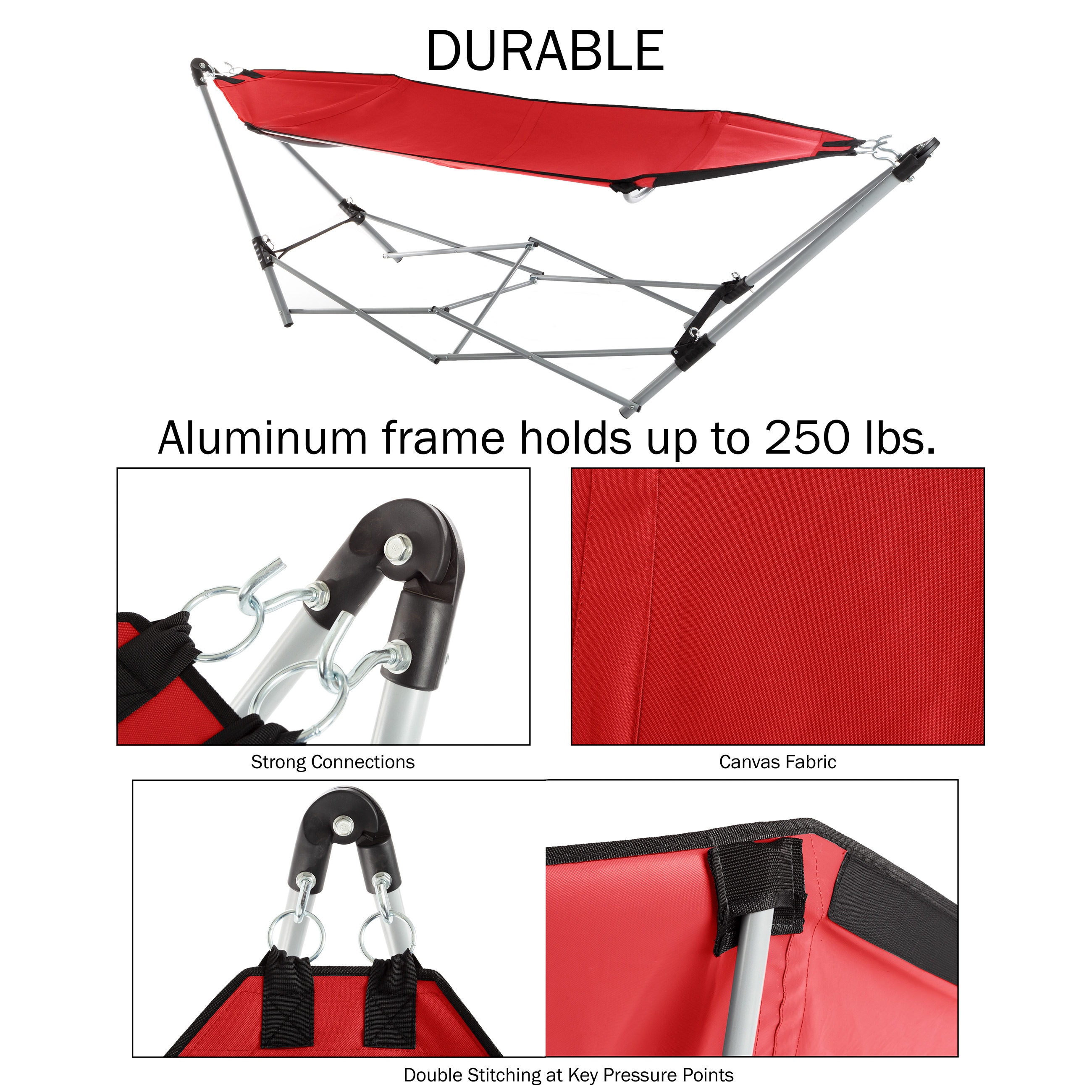 Lavish Home 80-OUTHAM-RED hammocks - View #4