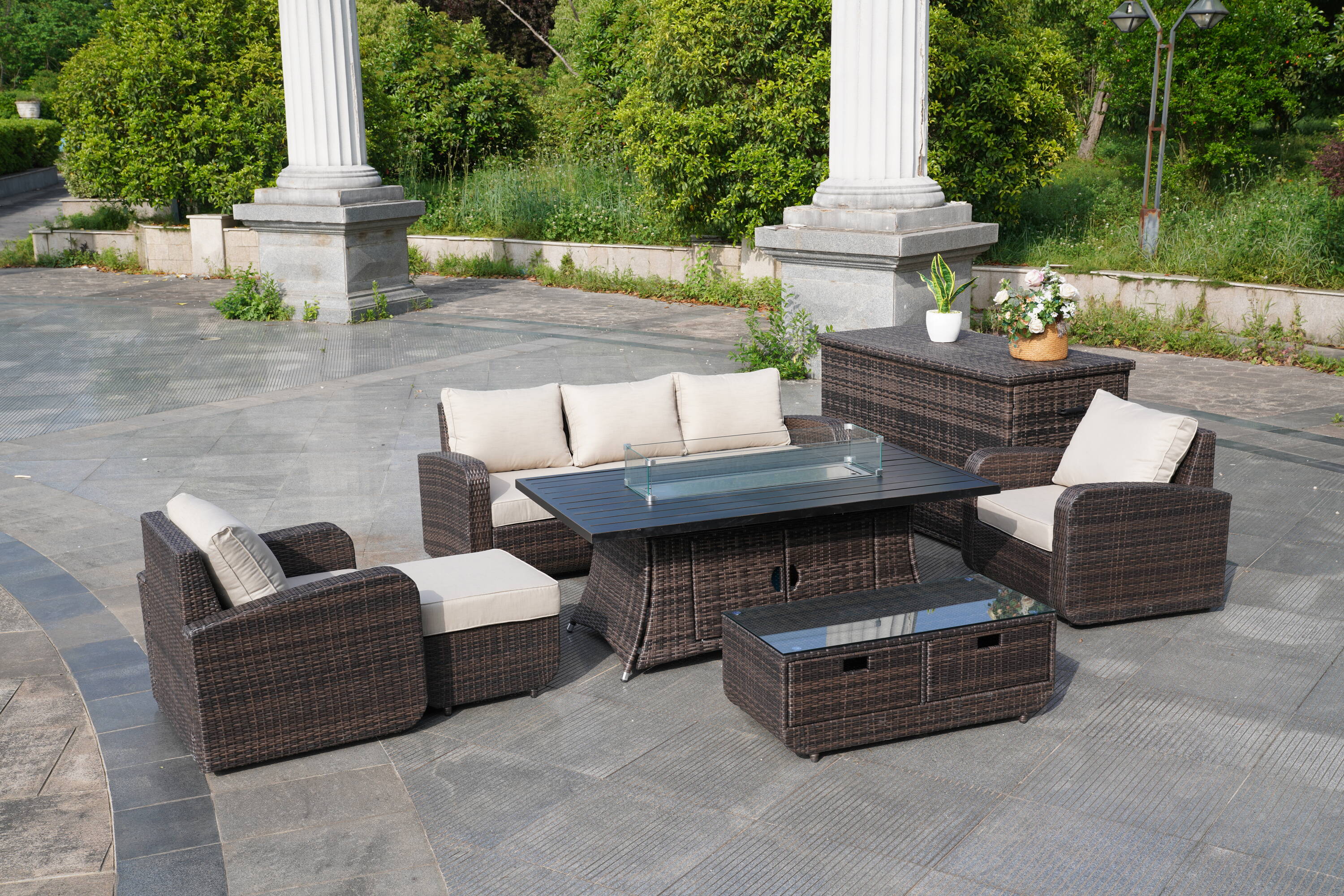 Direct Wicker DWG-06RA15&3256B-BR Patio-Dining-Sets - View #5