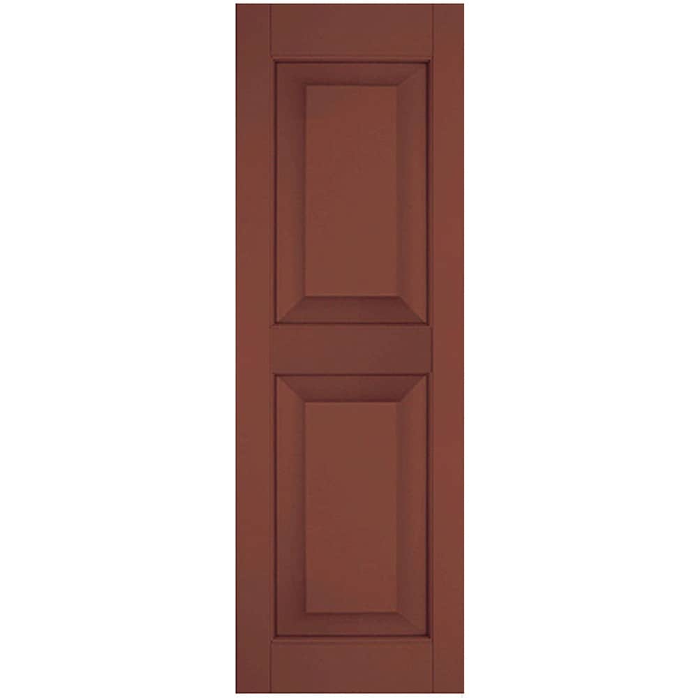 Ekena Millwork RWR15X061RWW 15-in W x 61-in H Country Redwood Paintable/Stainable Raised Panel Wood Exterior Shutters (2-Pack)