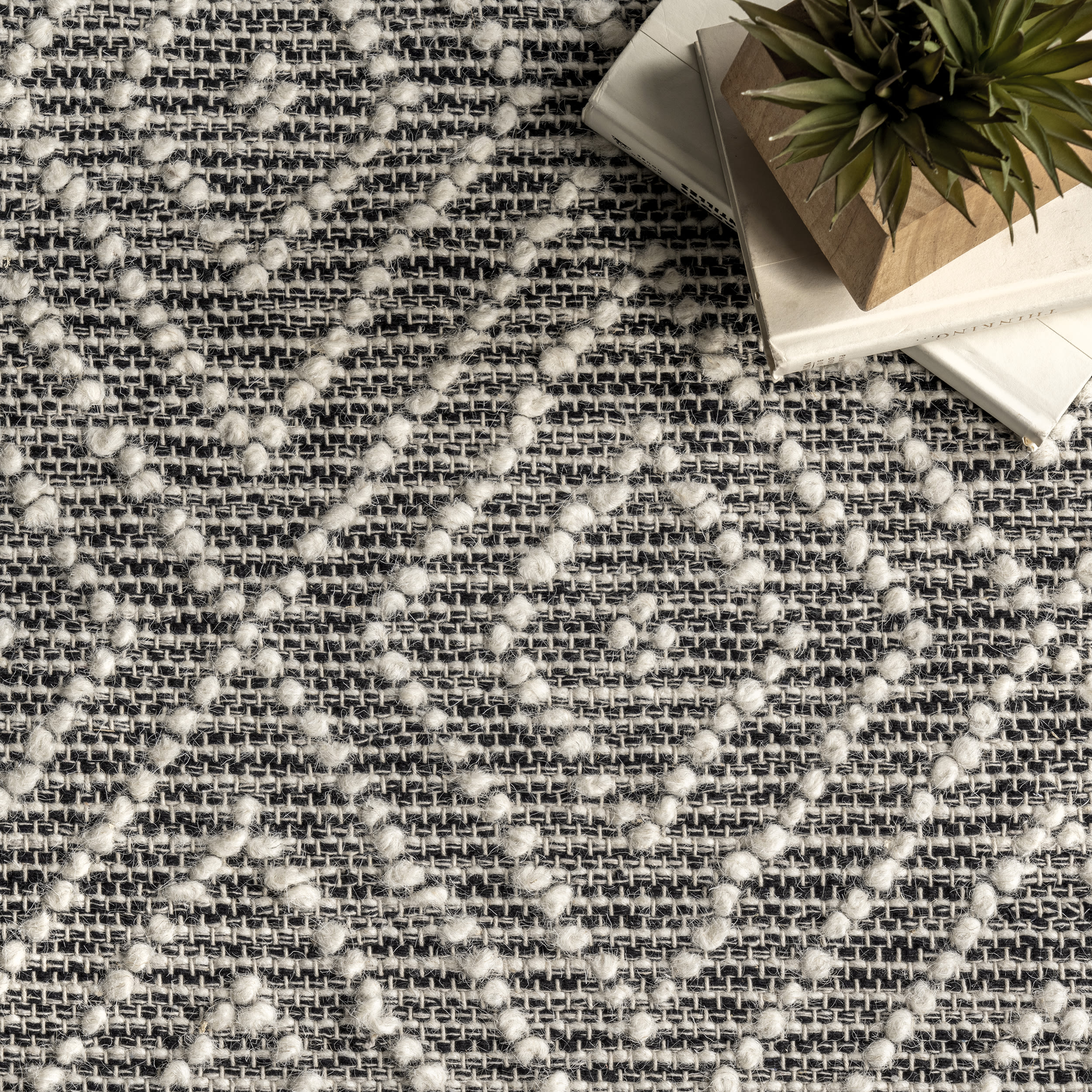 Gray Handmade Geometric Wool Area Rug 3' x 5'