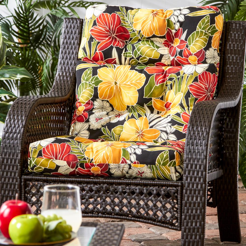 Greendale Home Fashions 20 in x 21 in Aloha Black High Back Patio