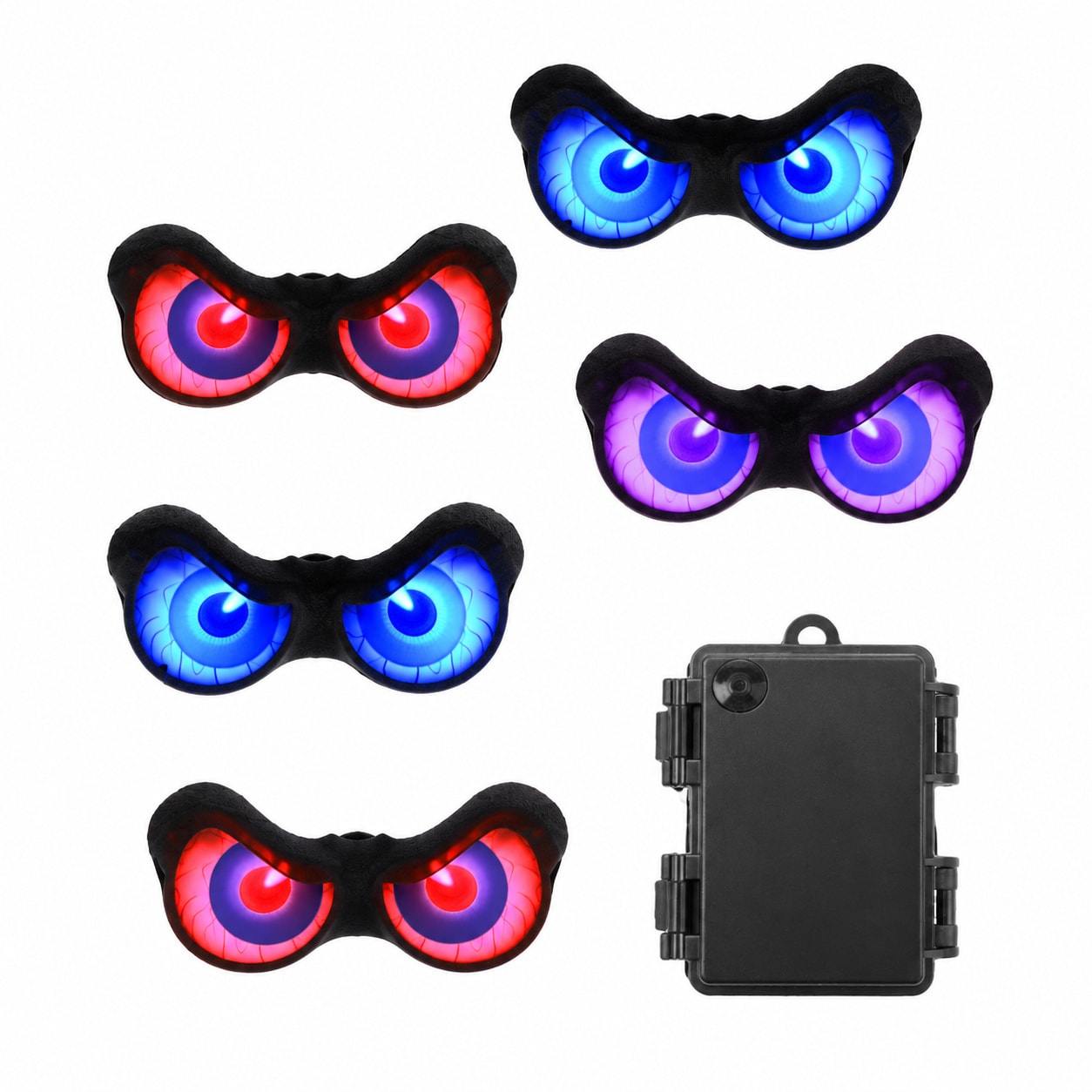 WZK 5 Pack Glowing Flashing LED Eye Lights Indoor Outdoor Halloween Decor