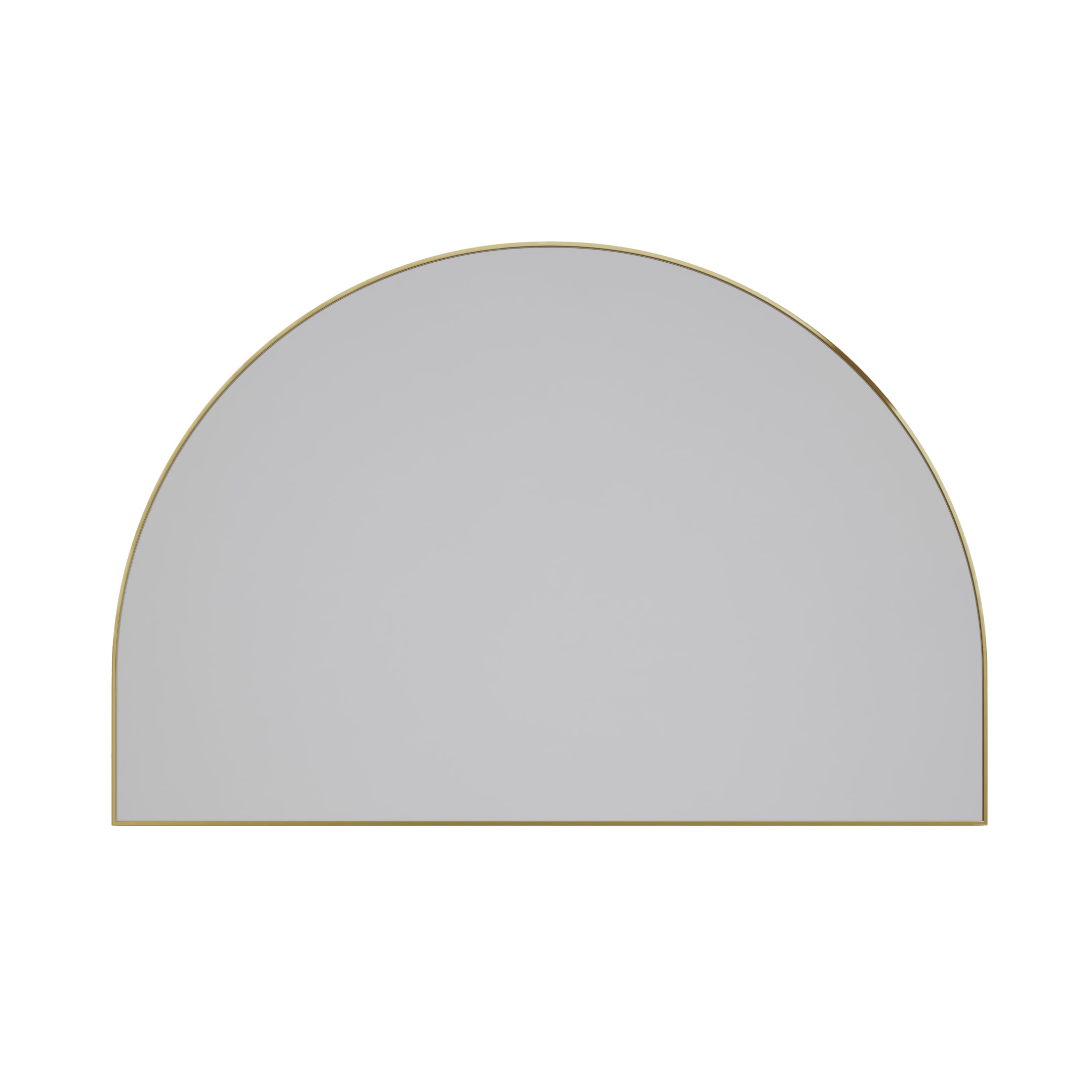 Glass Warehouse MF-ARC-32X48-SB Kira 48-Inches W x 32-Inches H Arch Satin Brass Framed Wall Mirror
