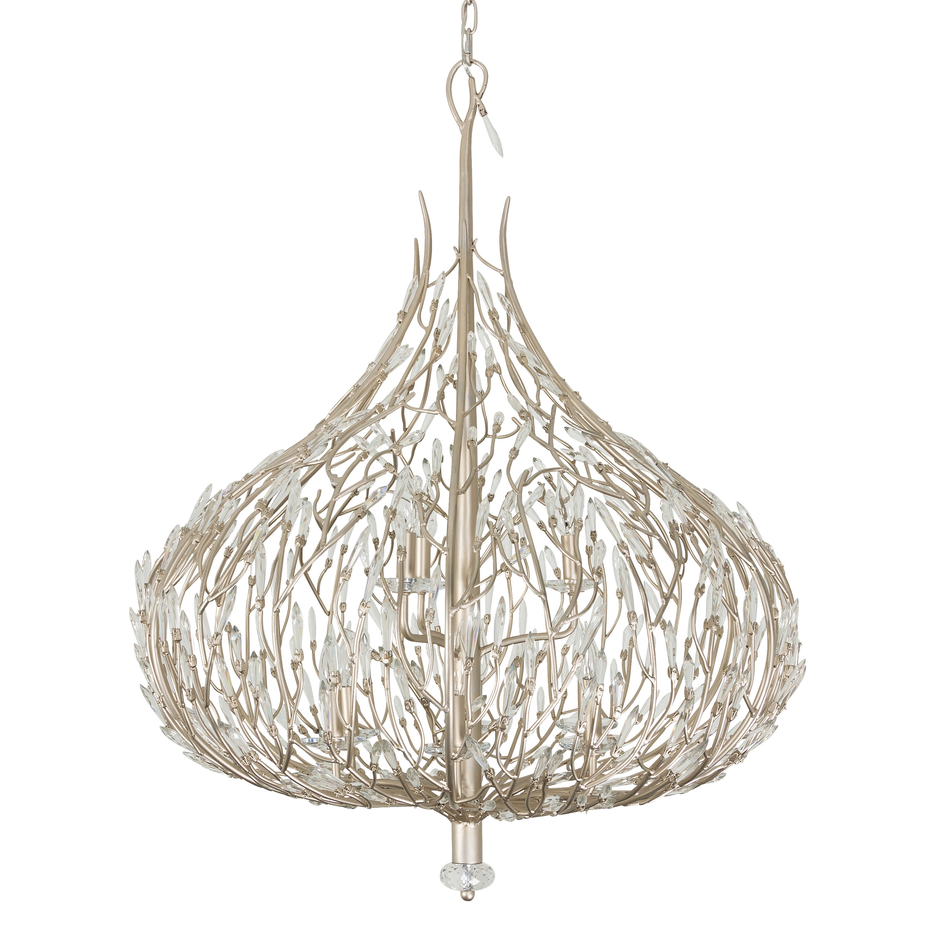 Gold Dust Crystal Pendant Light with Incandescent Bulbs