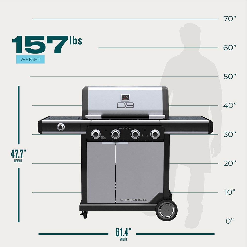 Char-Broil Commercial Series Grill and Griddle Combo Stainless Steel 4 ...