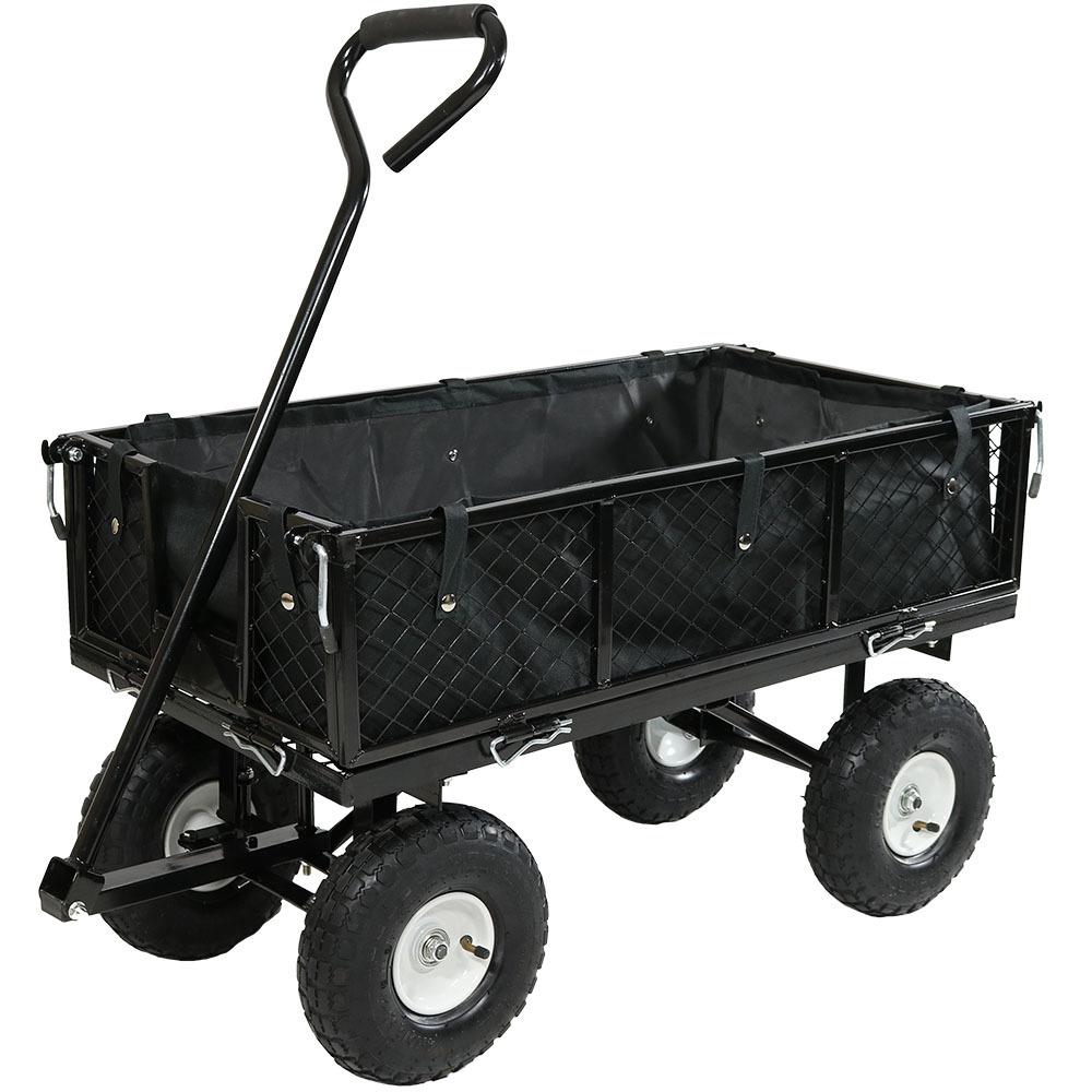 Gorilla Carts 4 cu Ft Poly Dumping Garden Cart in Black - Strong