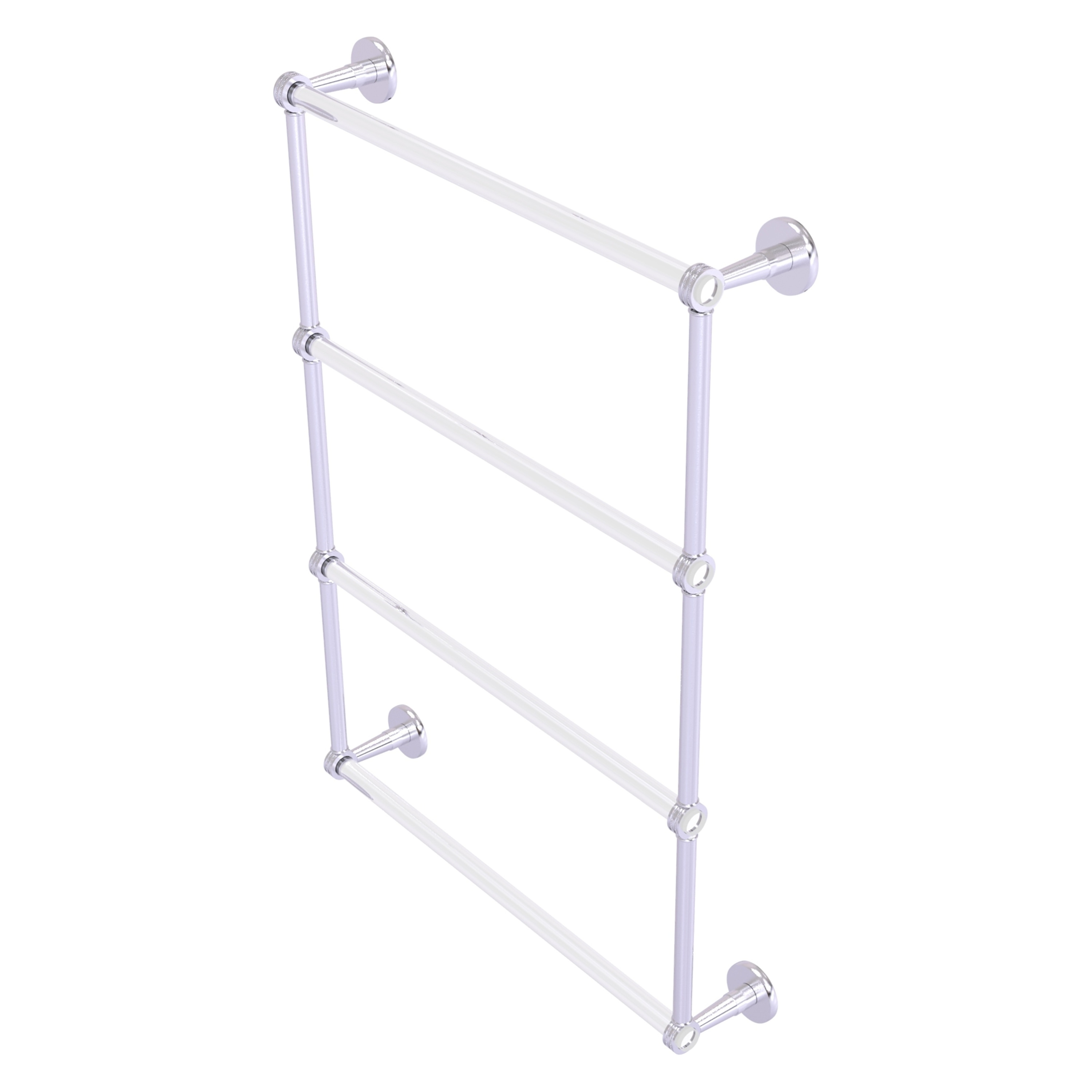 Allied Brass CV-28D-24-SCH Clearview 24-in double Satin Chrome Wall mount 4-tier Towel Bar