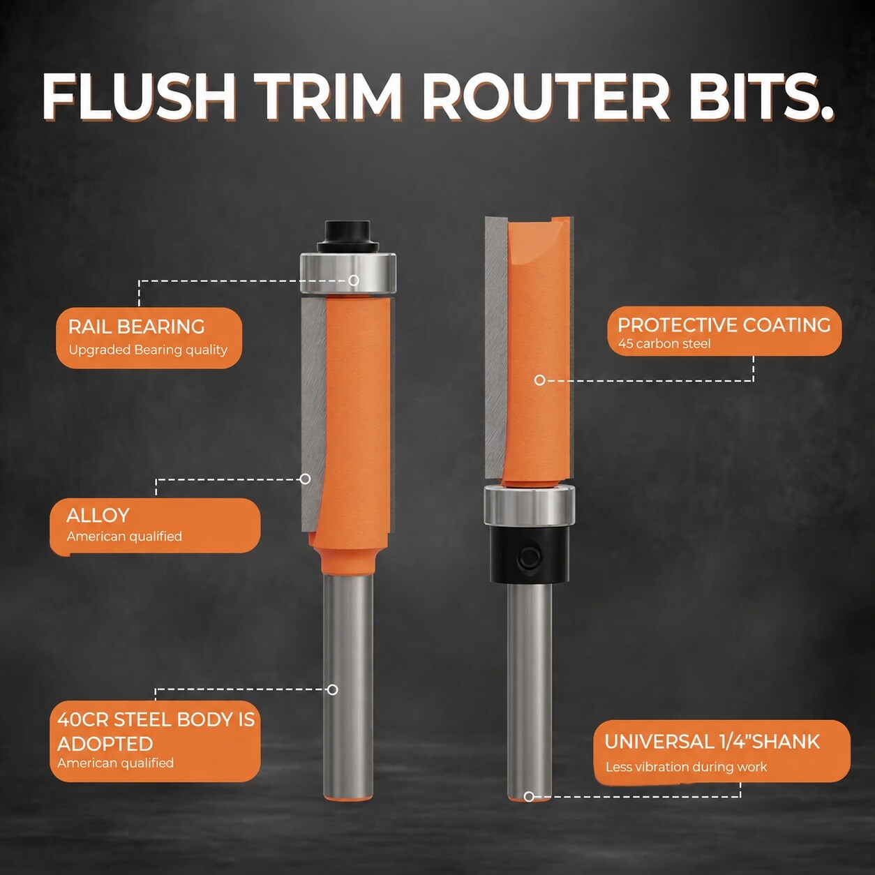 SenQWFa LDC0820C215 Trimming-Cutout-Router-Bits - View #4
