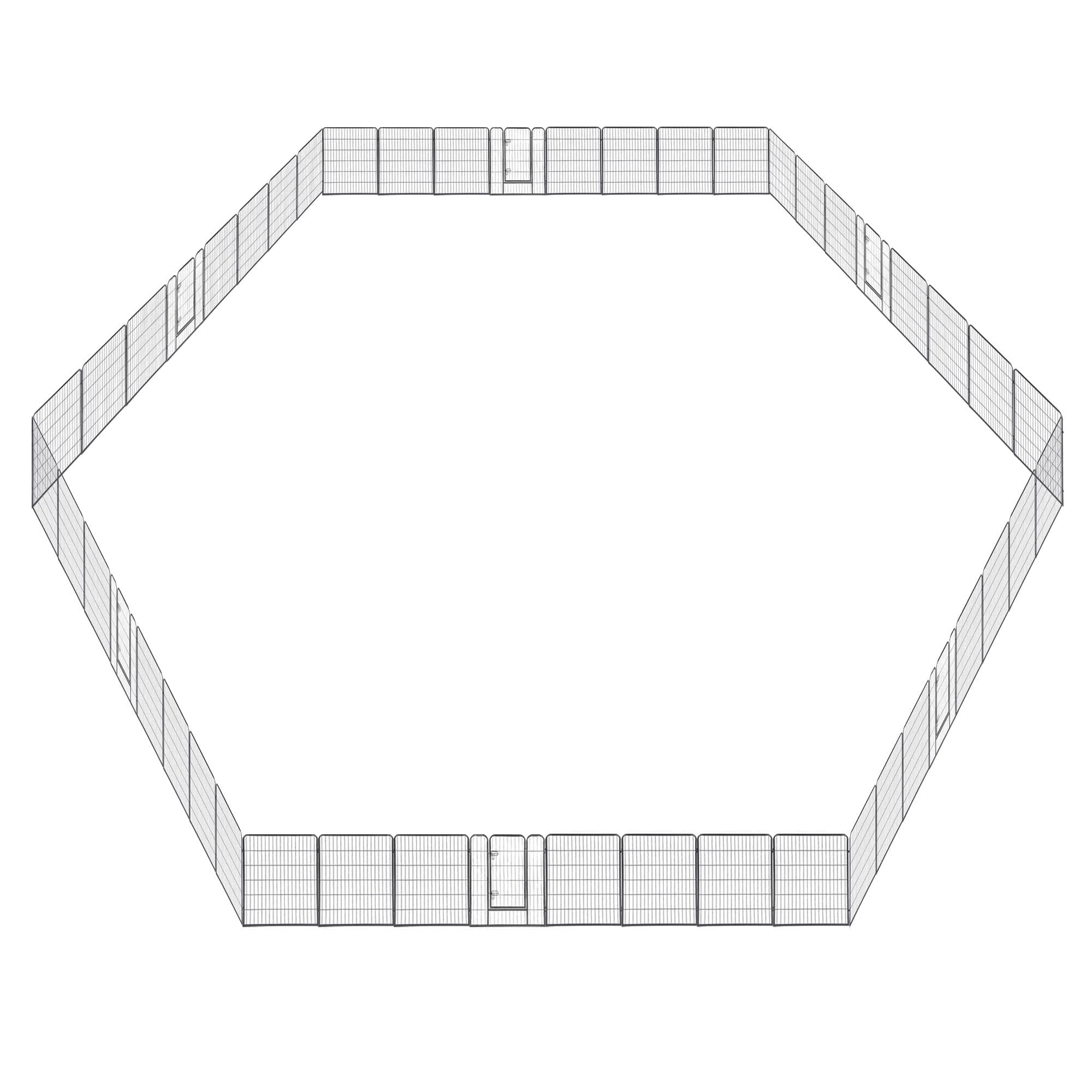 Yescom 17DPP006-8P40X6-LO 32inch x40inch  Metal Pet Playpen 48 Panel Extra Large Dog Exercise Fence Crate Camping Barrier