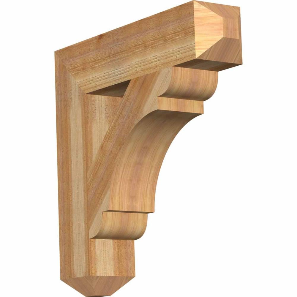 Ekena Millwork BKT06X28X28OLY04RWR Olympic craftsman rough sawn 6-in x 28-in x 28-in Western red cedar Brown Wood Standard bracket