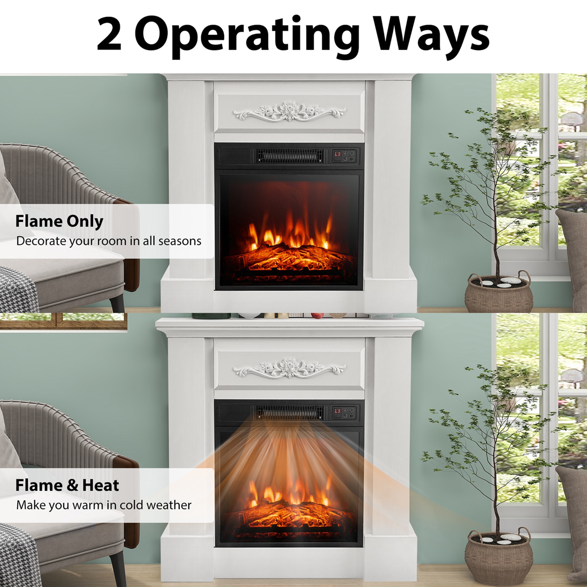 Goplus FP10103US-WH Electric-Fireplaces - View #6