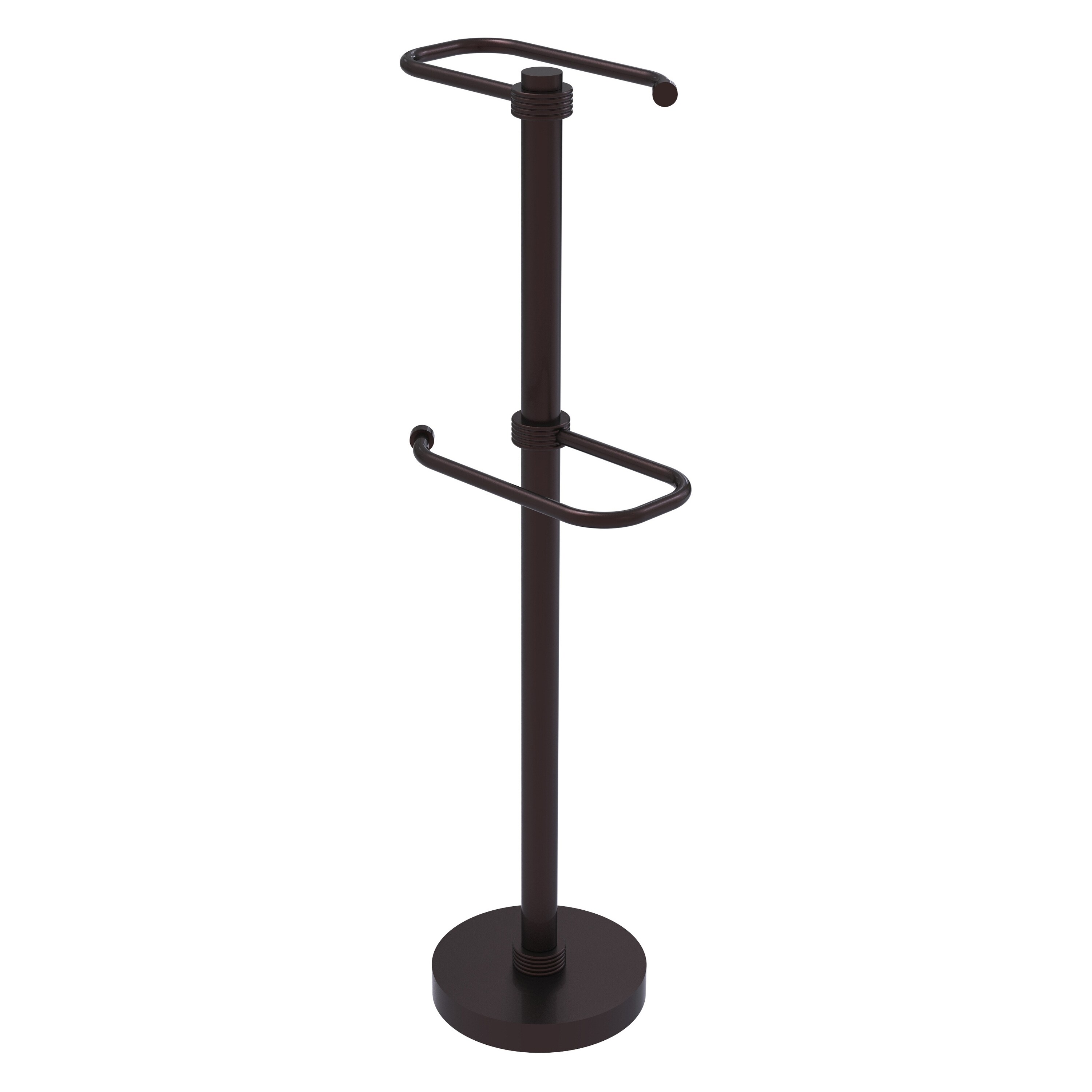 Allied Brass TS-26G-ABZ Antique Bronze Freestanding Single post Toilet Paper Holder 2 -Rolls with Storage