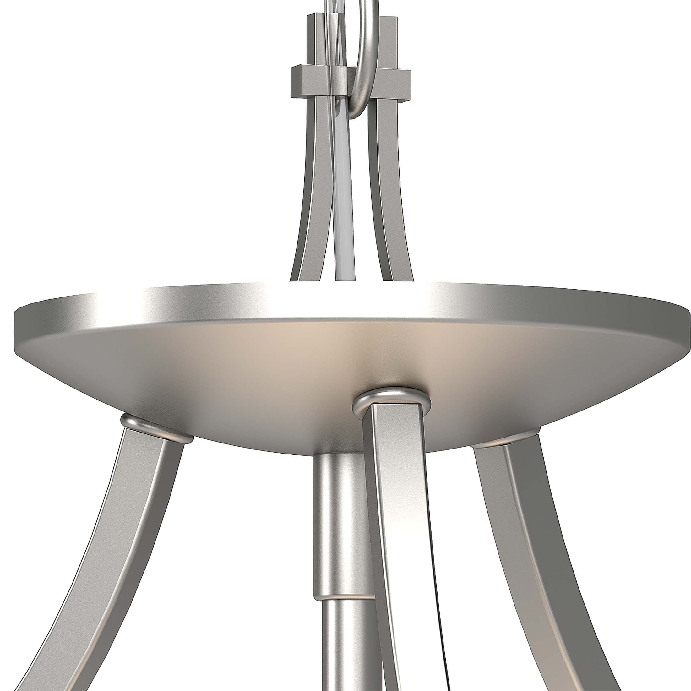 Brushed Nickel Alabaster Glass Semi-Flush Mount Light