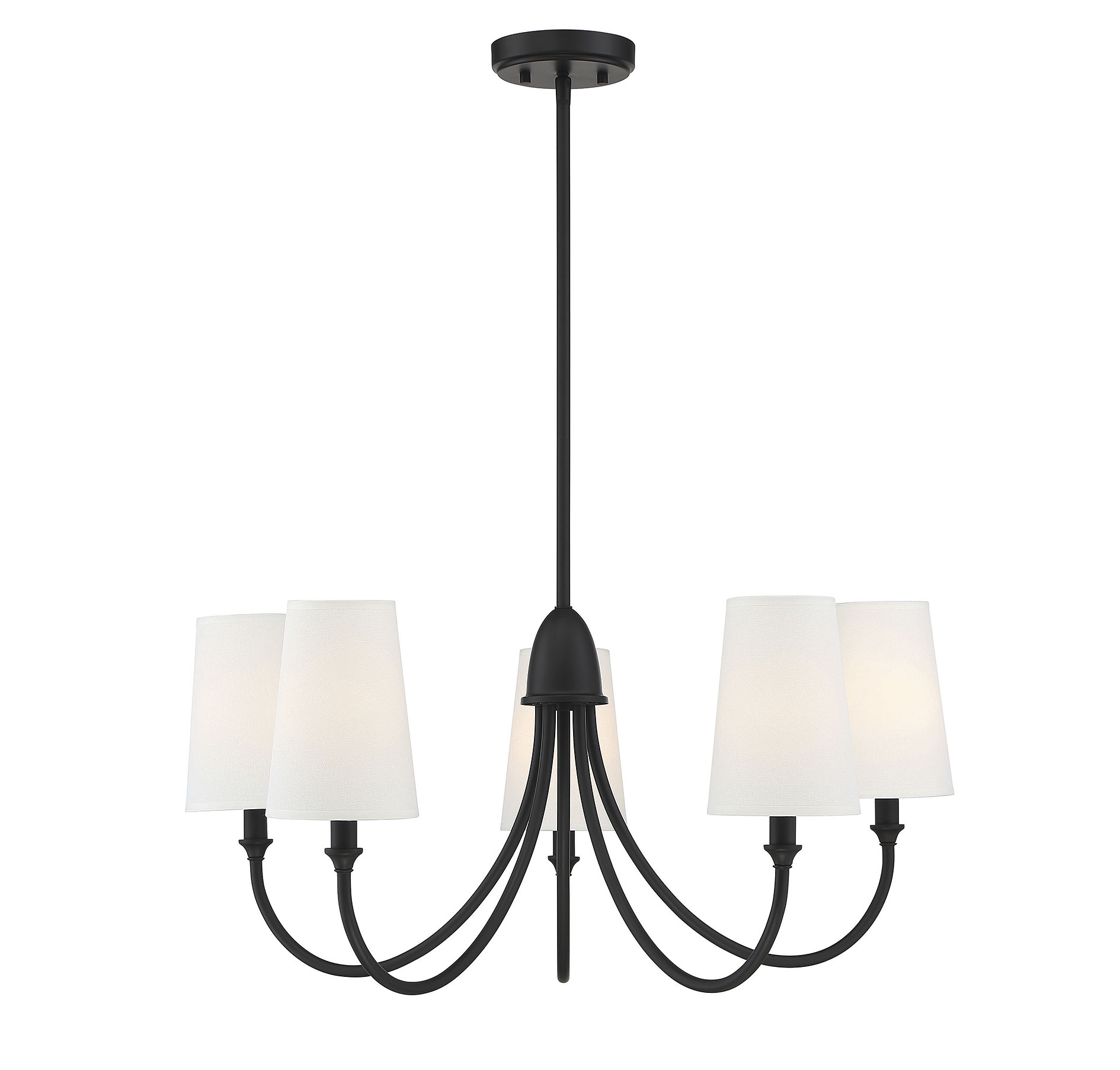 Savoy House Essentials 1-2540-5-89 Cameron 5 -Light Matte Black Modern/contemporary For Use in Bedrooms, Dining Rooms, Foyers, Kitchens, Living Rooms Chandelier