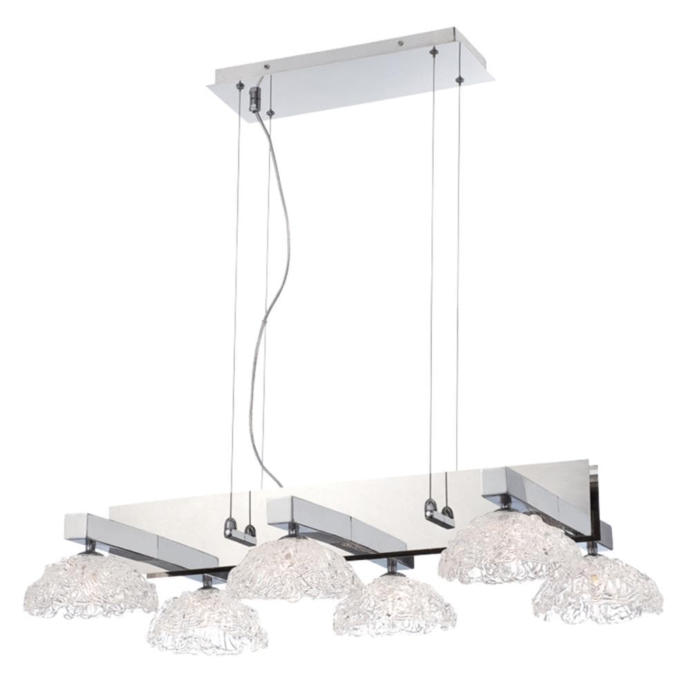 Eurofase 28137-016 Caramico 6 -Light Chrome Transitional For Use in Dining Rooms, Foyers, Kitchens, Living Rooms Chandelier