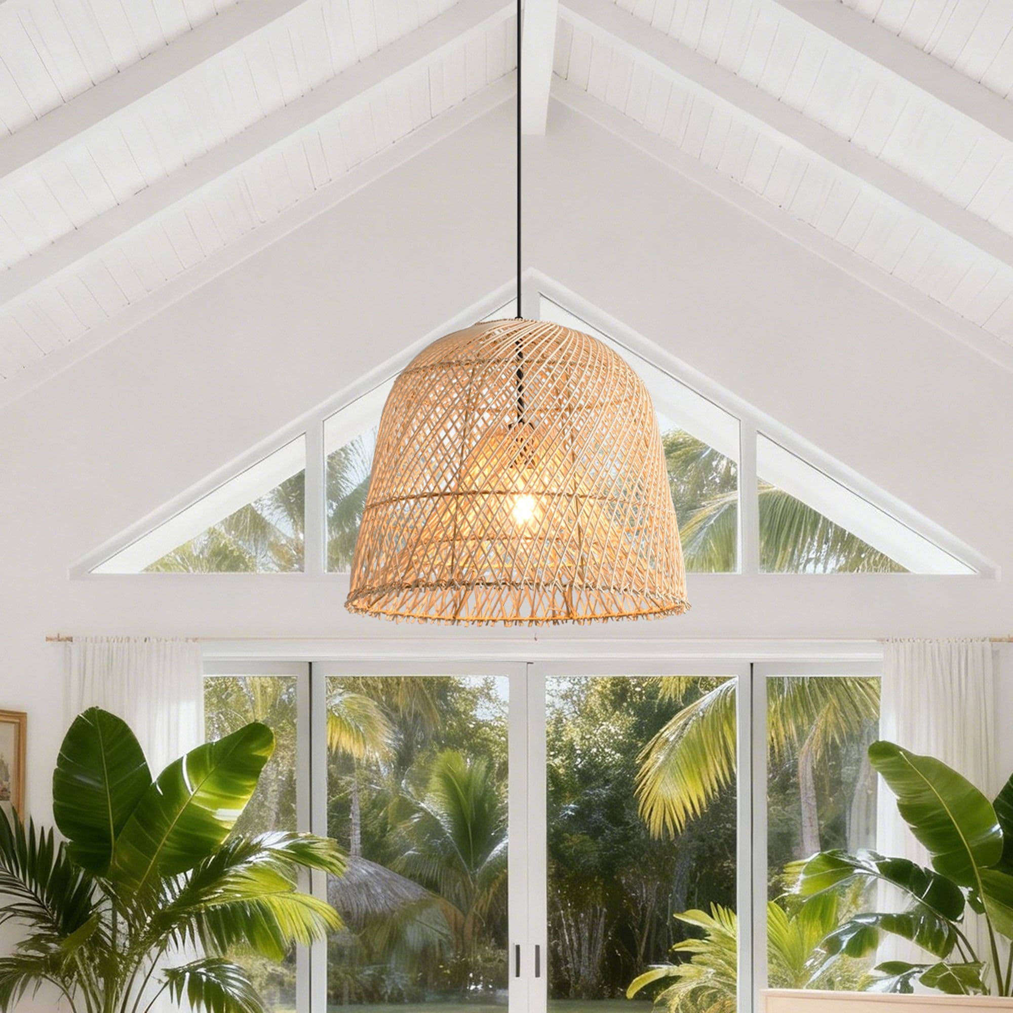 Parrot Uncle 1 -Light Black Farmhouse Plastic Bowl Medium Hanging Pendant Light
