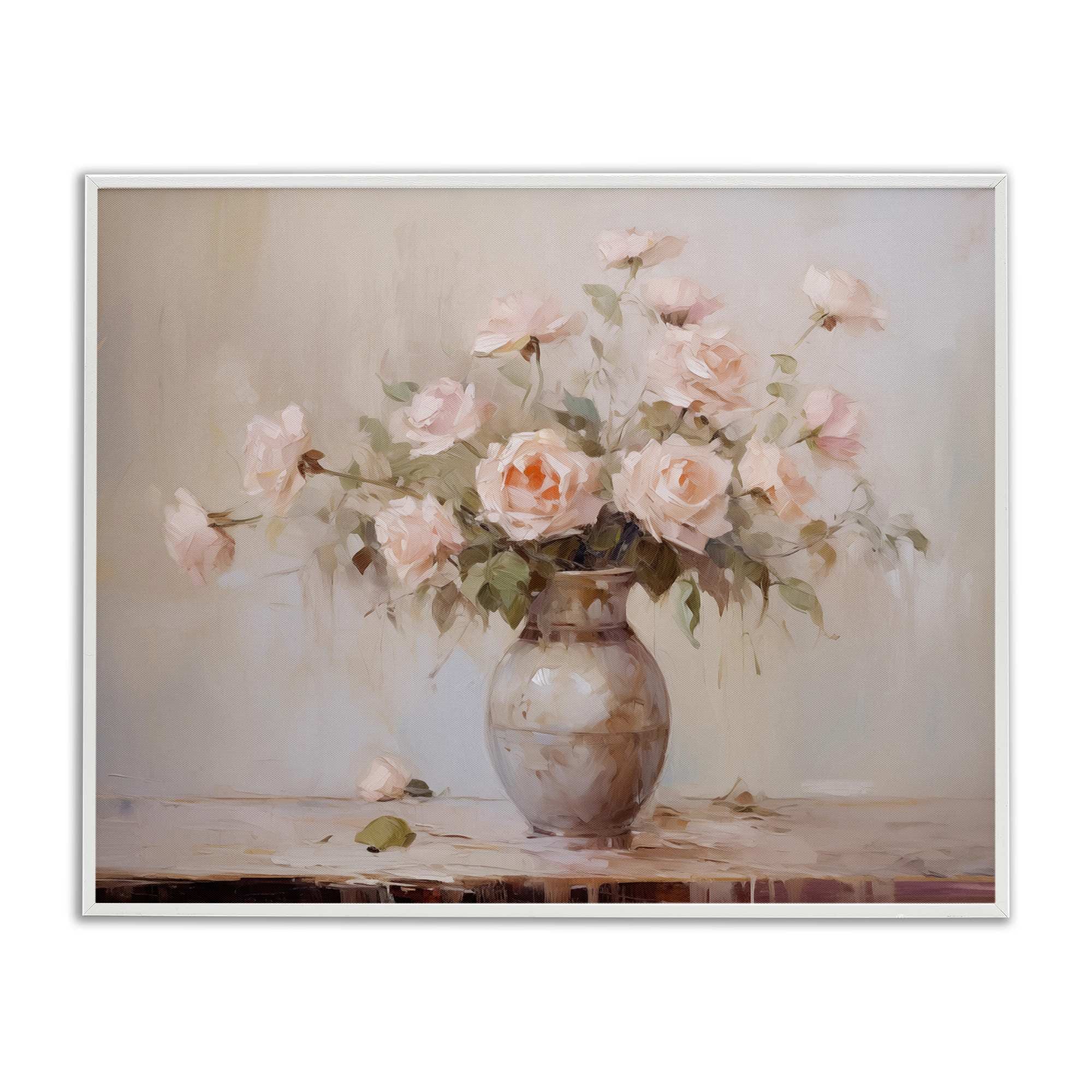 Stupell Industries BT-629-WFR-16X20 Romantic Bouquet of Roses White Framed Giclee Art By Arlington Prints 20 x 16