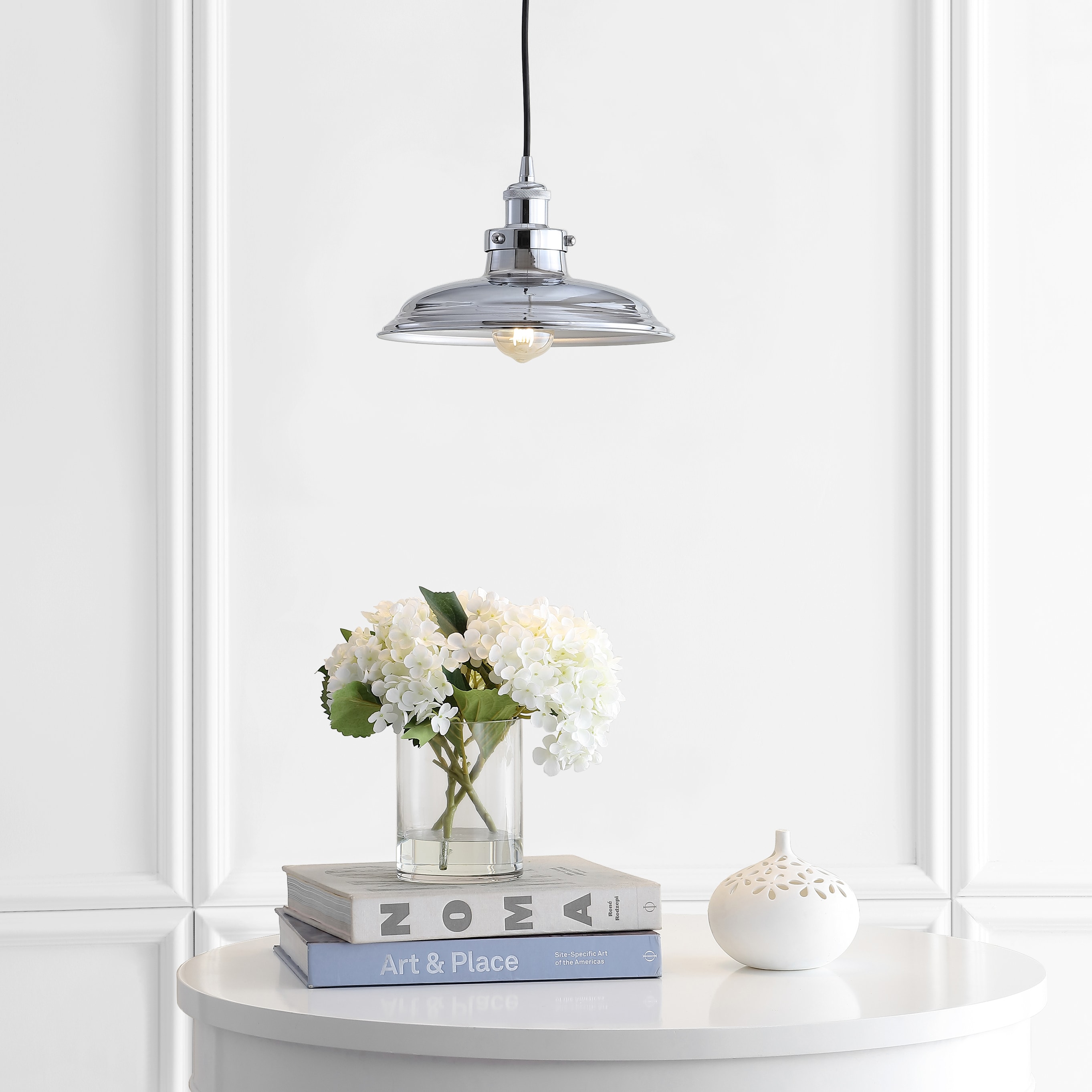 Bedford Rustic French Country Chrome Globe LED Pendant Light