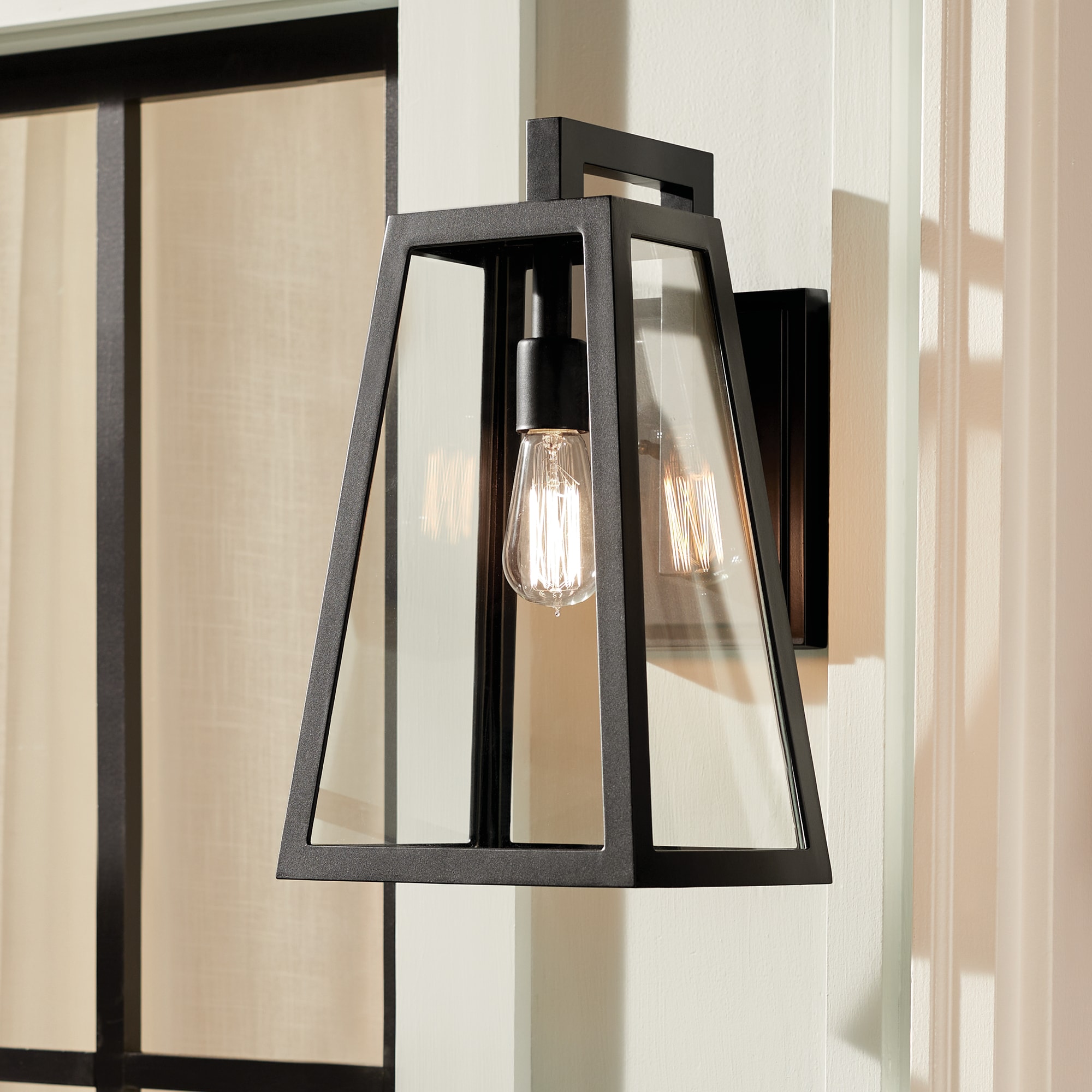 Kichler Delison 1-Light 16.75-in H Black Outdoor Wall Light in the ...