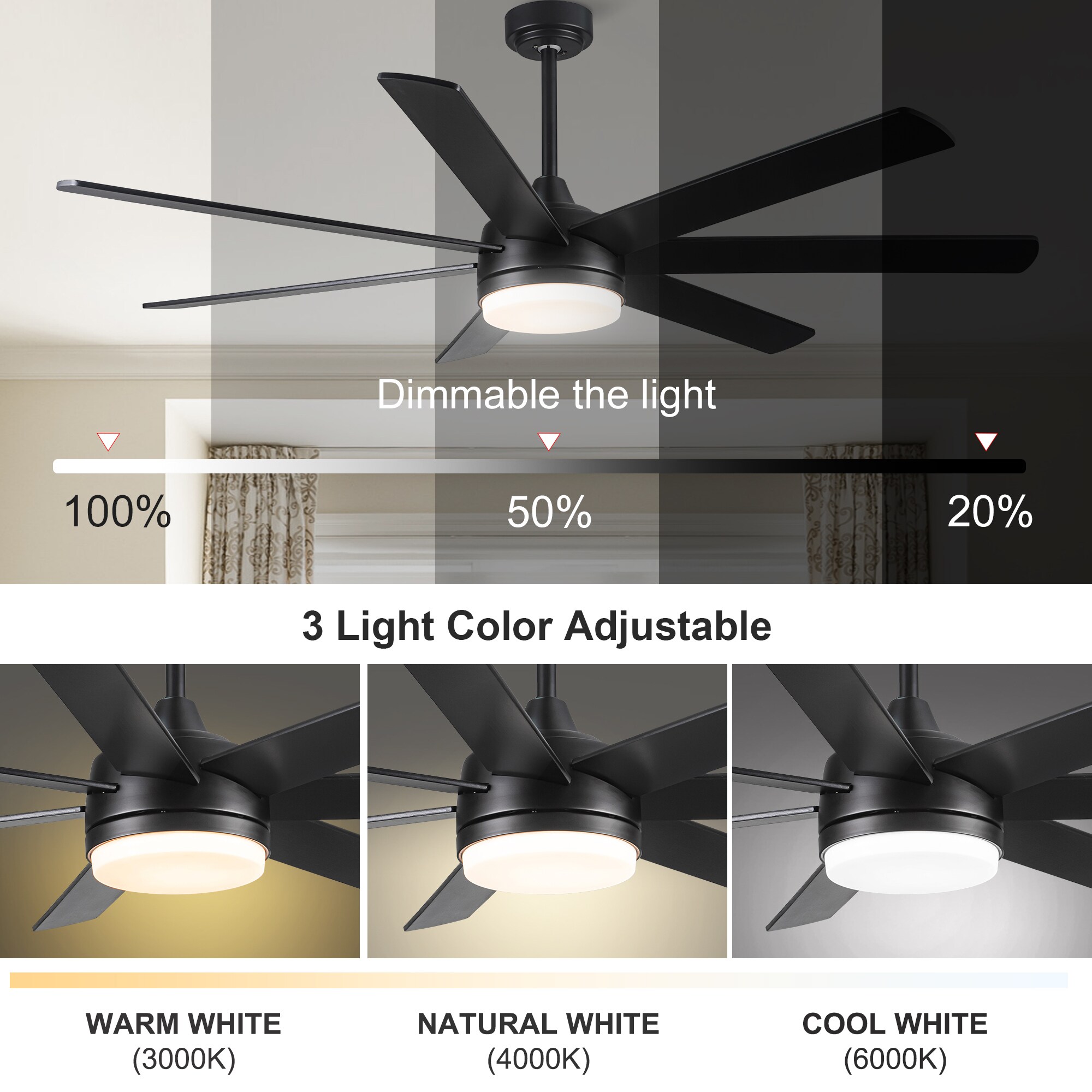 Yardreeze YHCF49BK0407 Ceiling-Fans - View #2