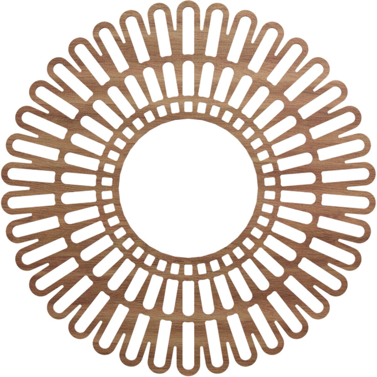 Ekena Millwork CMWP36X0250CRWA Cornelius Fretwork Pierced 36-in W x 36-in L Modern Walnut Wood Ceiling Medallion
