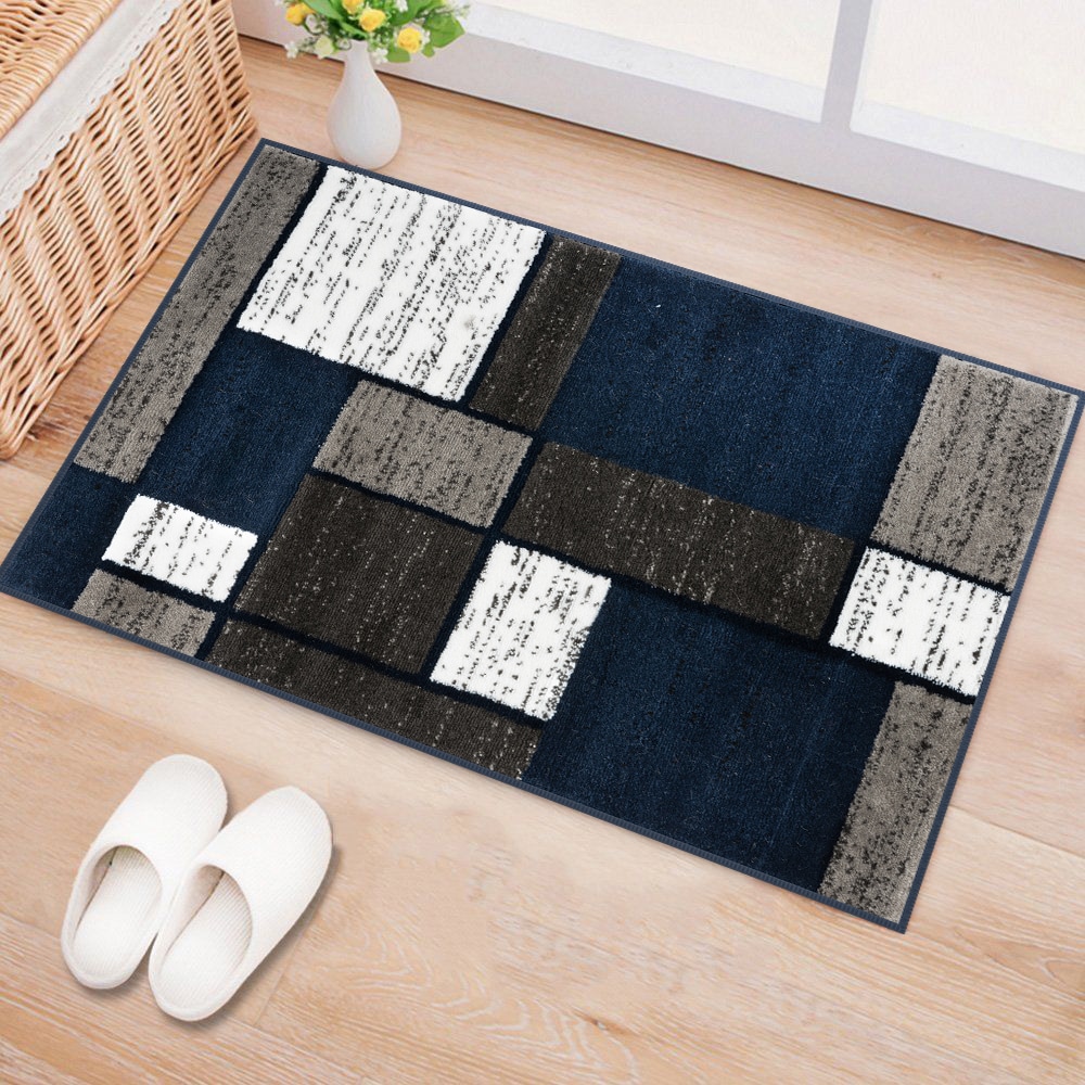 World Rug Gallery 106NAVY2X3 Florence 2 x 3 (ft) Loomed Polypropylene Navy Rectangular Indoor Geometric Mid-Century Modern Area rug