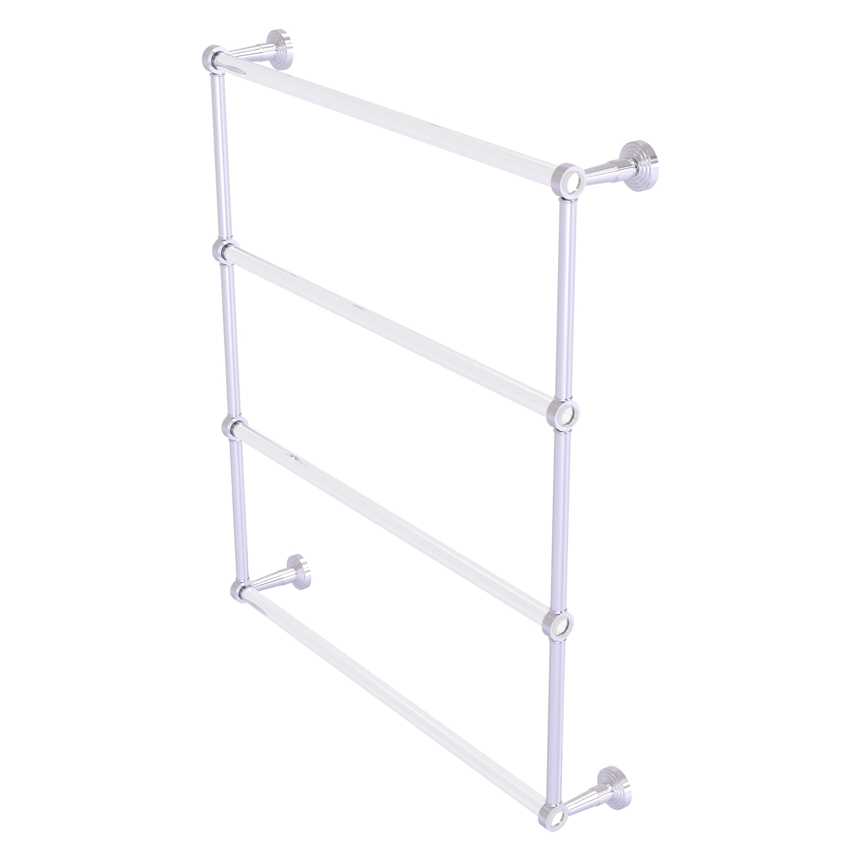 Allied Brass PB-28-30-SCH Pacific Beach 30-in double Satin Chrome Wall mount 4-tier Towel Bar