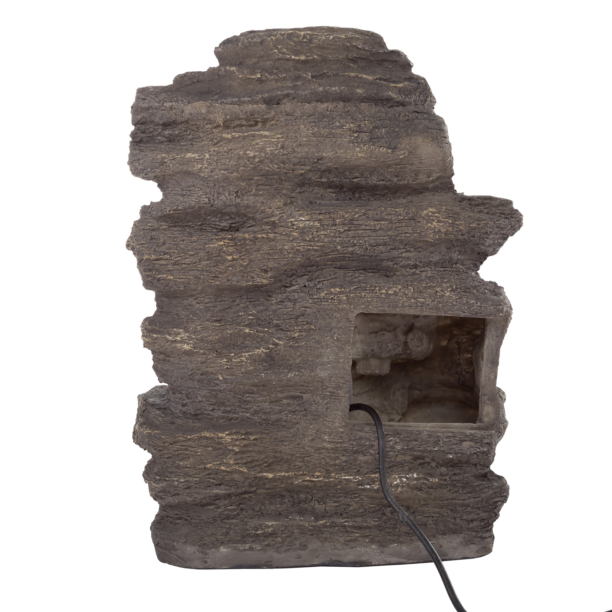 Nature Spring 23-in H Resin Rock Waterfall Outdoor Fountain Pump ...