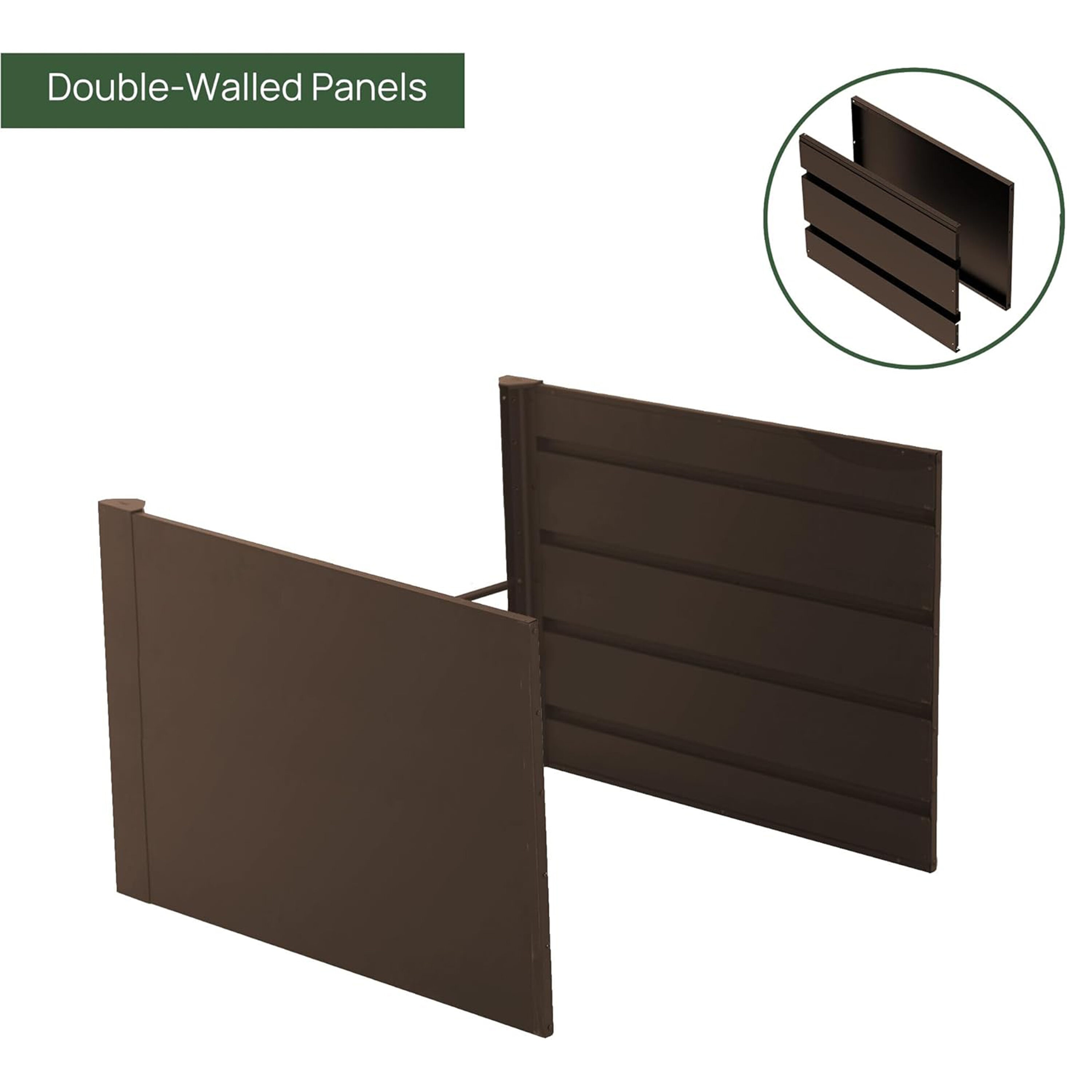 Umber Brown 32" Tall Modern Metal Outdoor Planter Box