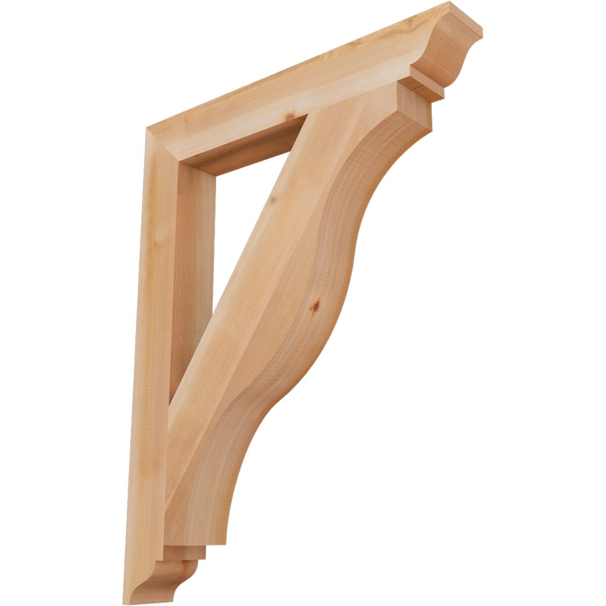 Ekena Millwork BKT04X28X36FST01SWR Funston traditional smooth 3-1/2-in x 28-in x 36-in Western red cedar Brown Wood Standard bracket