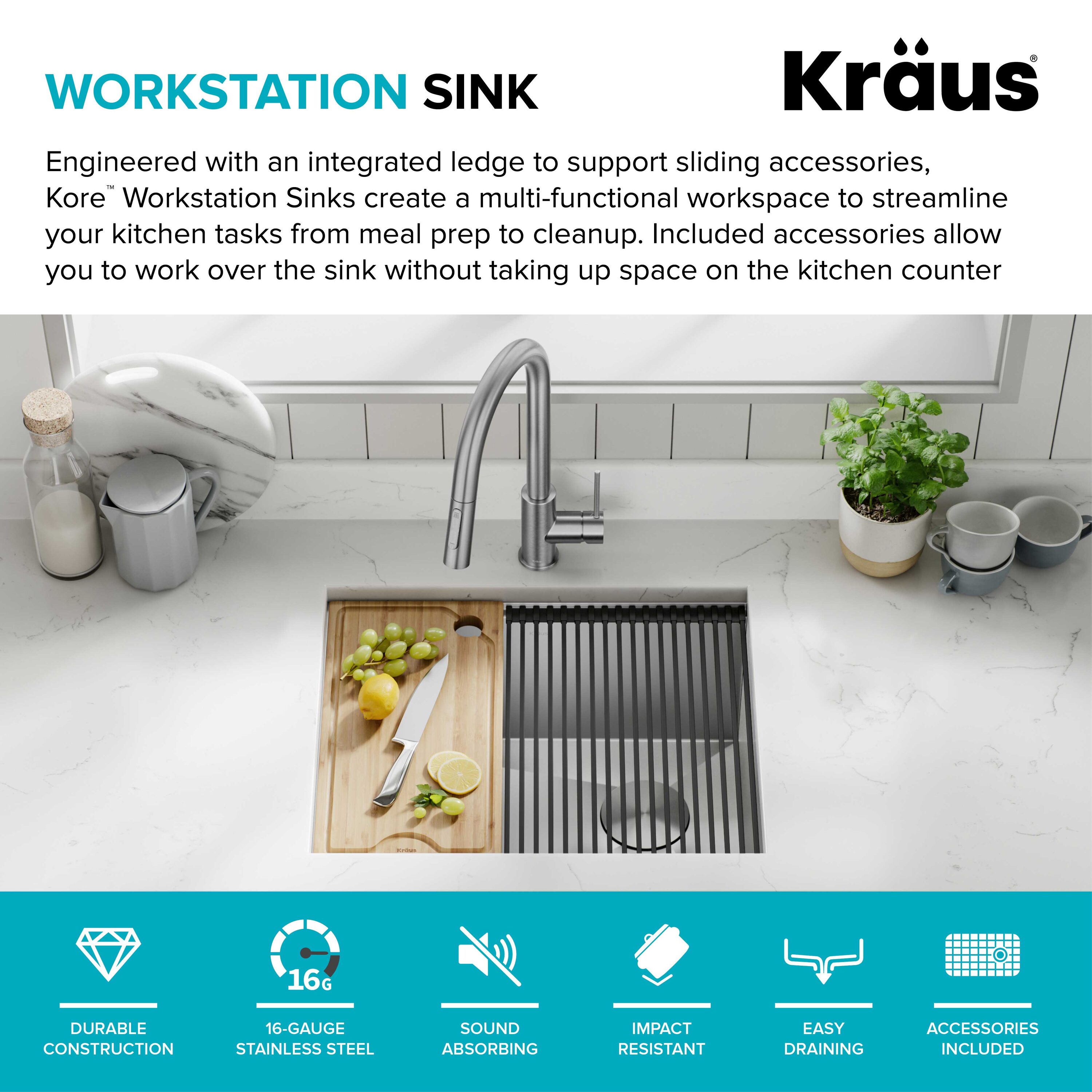 Kraus CS-6 Stainless Steel Colander for Workstation Kitchen Sink