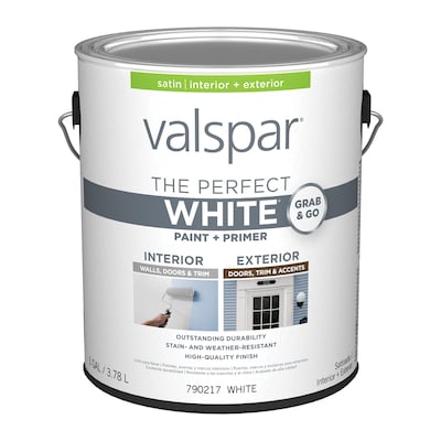 Valspar Satin White Acrylic Interior/Exterior Door and Trim Paint (1-Gallon) Lowes.com