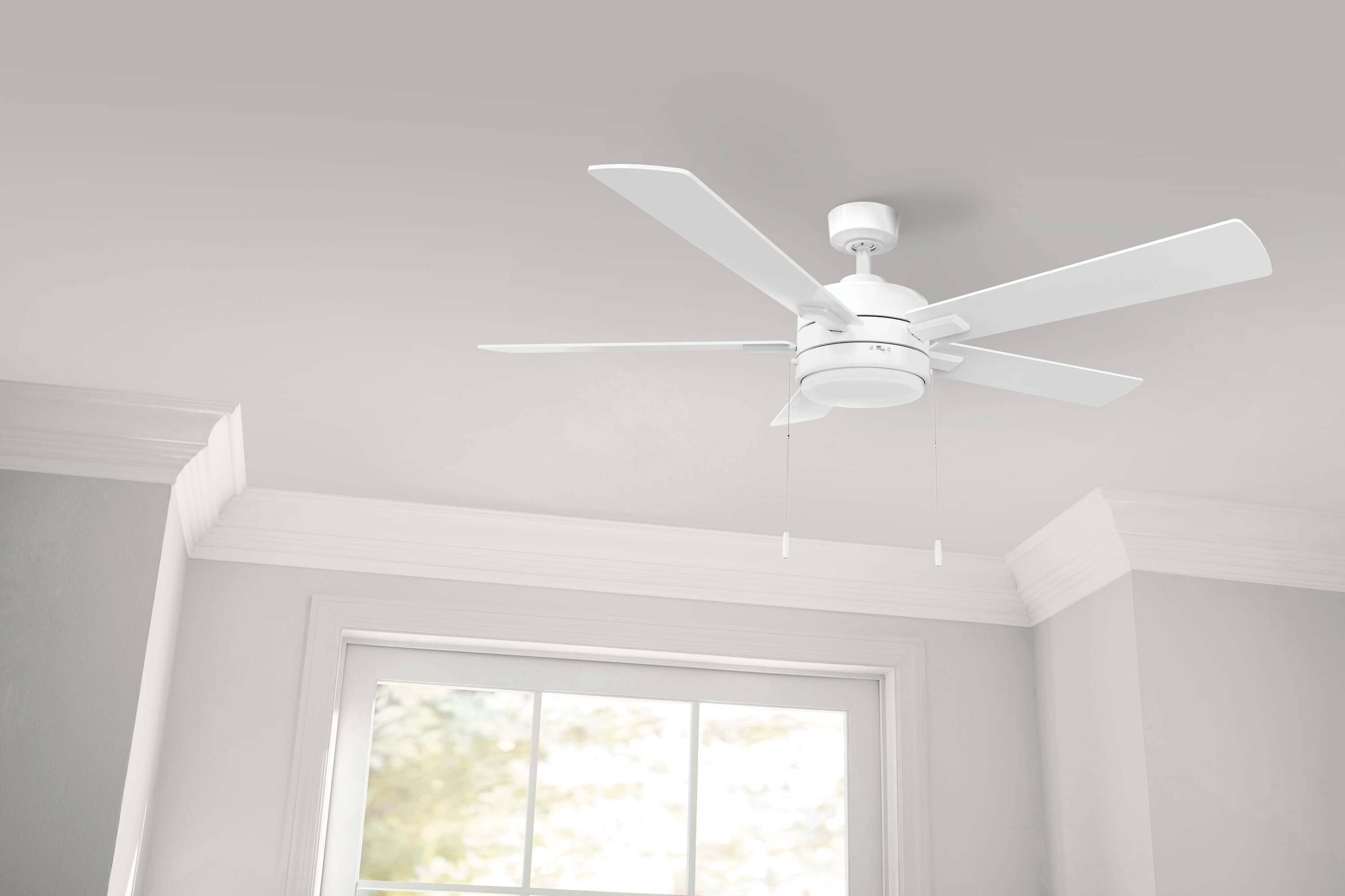 Harbor Breeze Ollington 52-in Matte White LED Indoor Propeller Ceiling ...