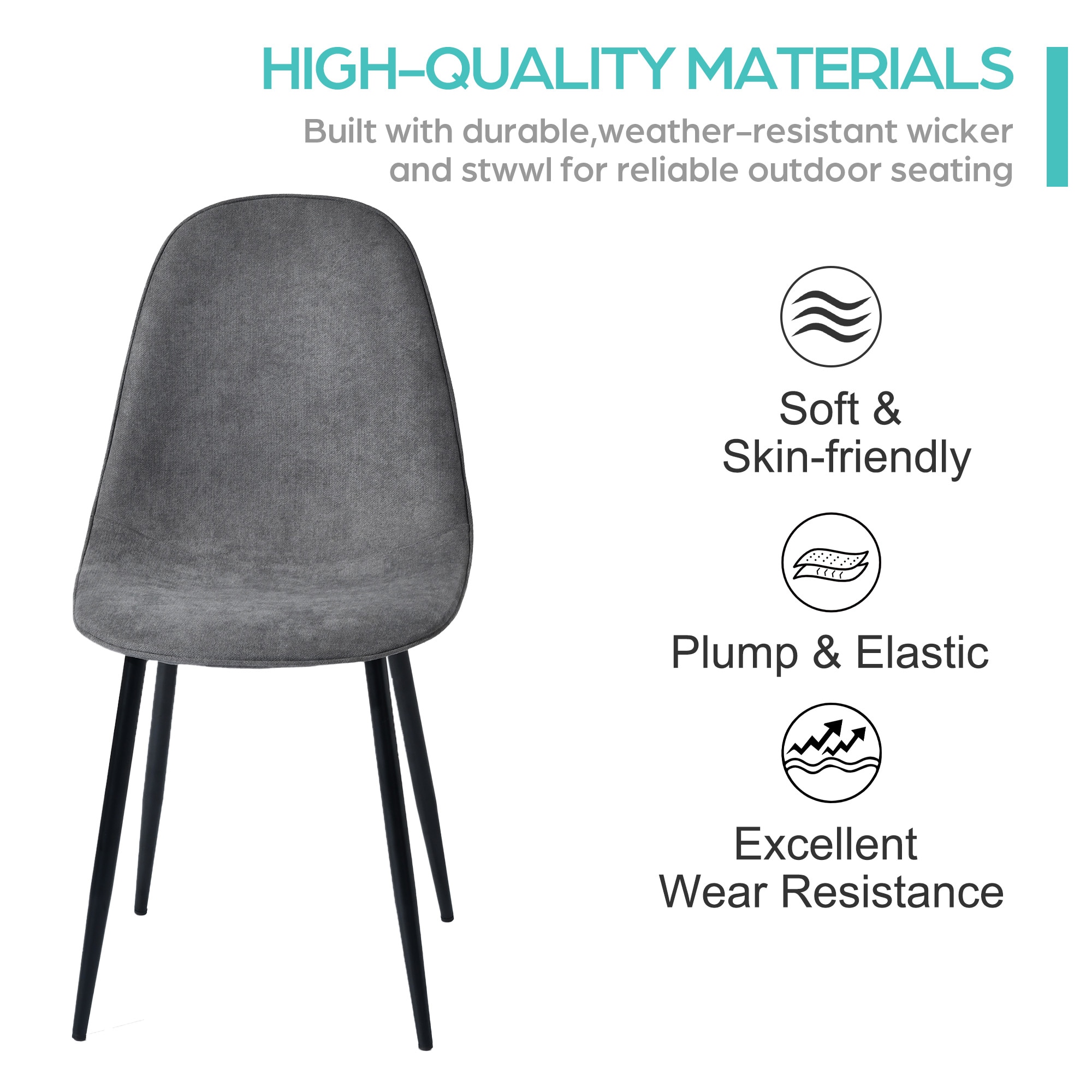 Homy Casa CHARLTON GREY Dining-Chairs - View #9