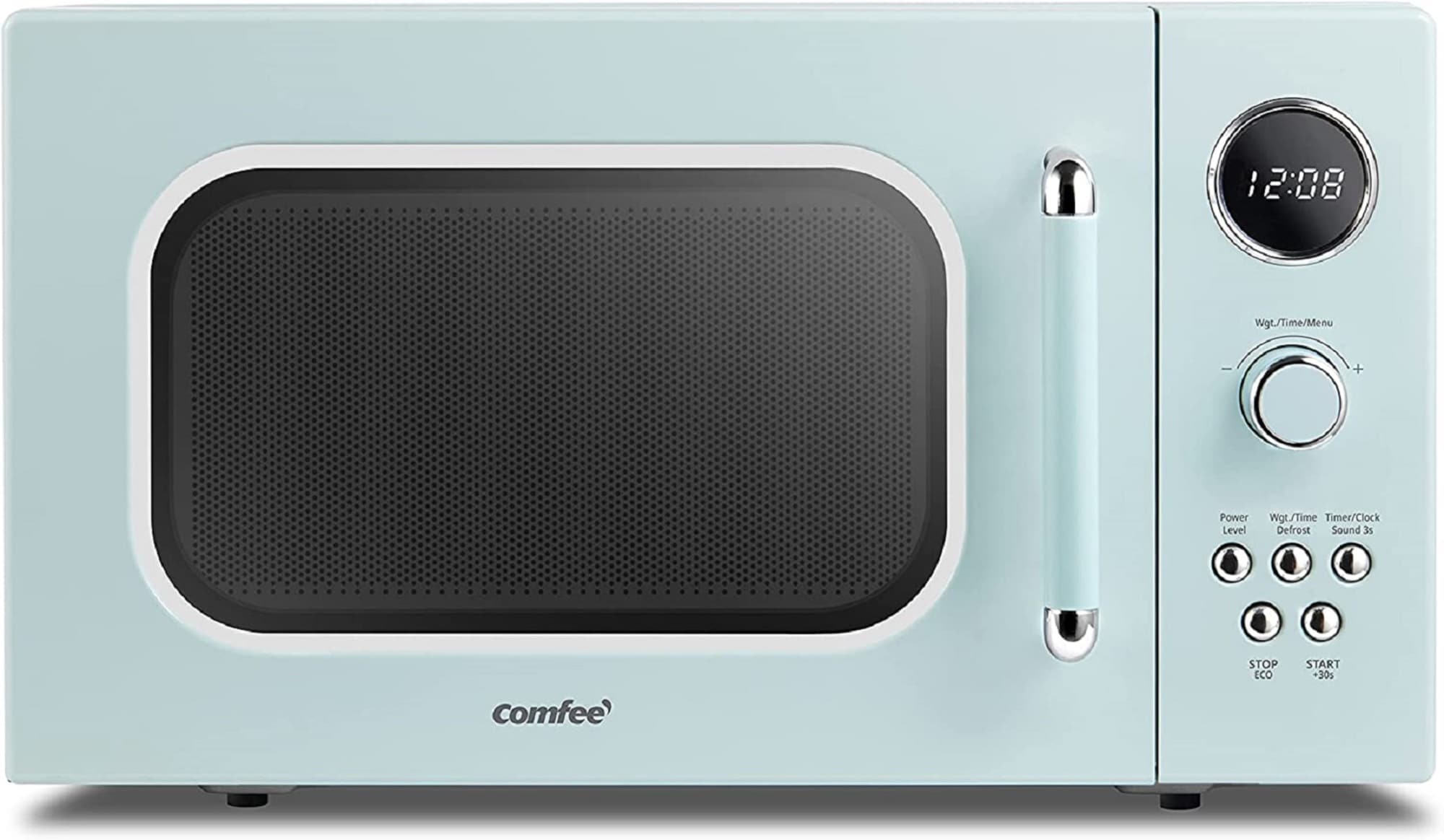 Comfee CM-M091AGN Retro Microwave with Multi-Stage Cooking, 9 Preset Menus and Kitchen Timer, Mute Function, Eco Mode, LED Digital Display, 0.9 CU.FT