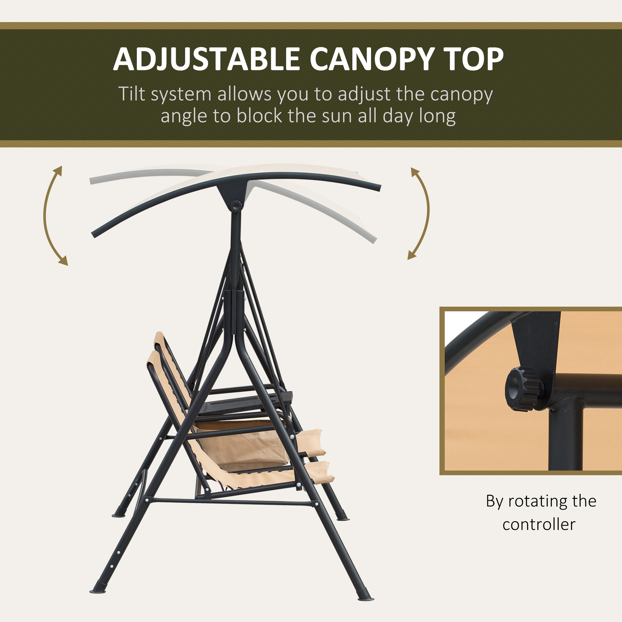 Outsunny 84A-141BG Swing-Gliders - View #4