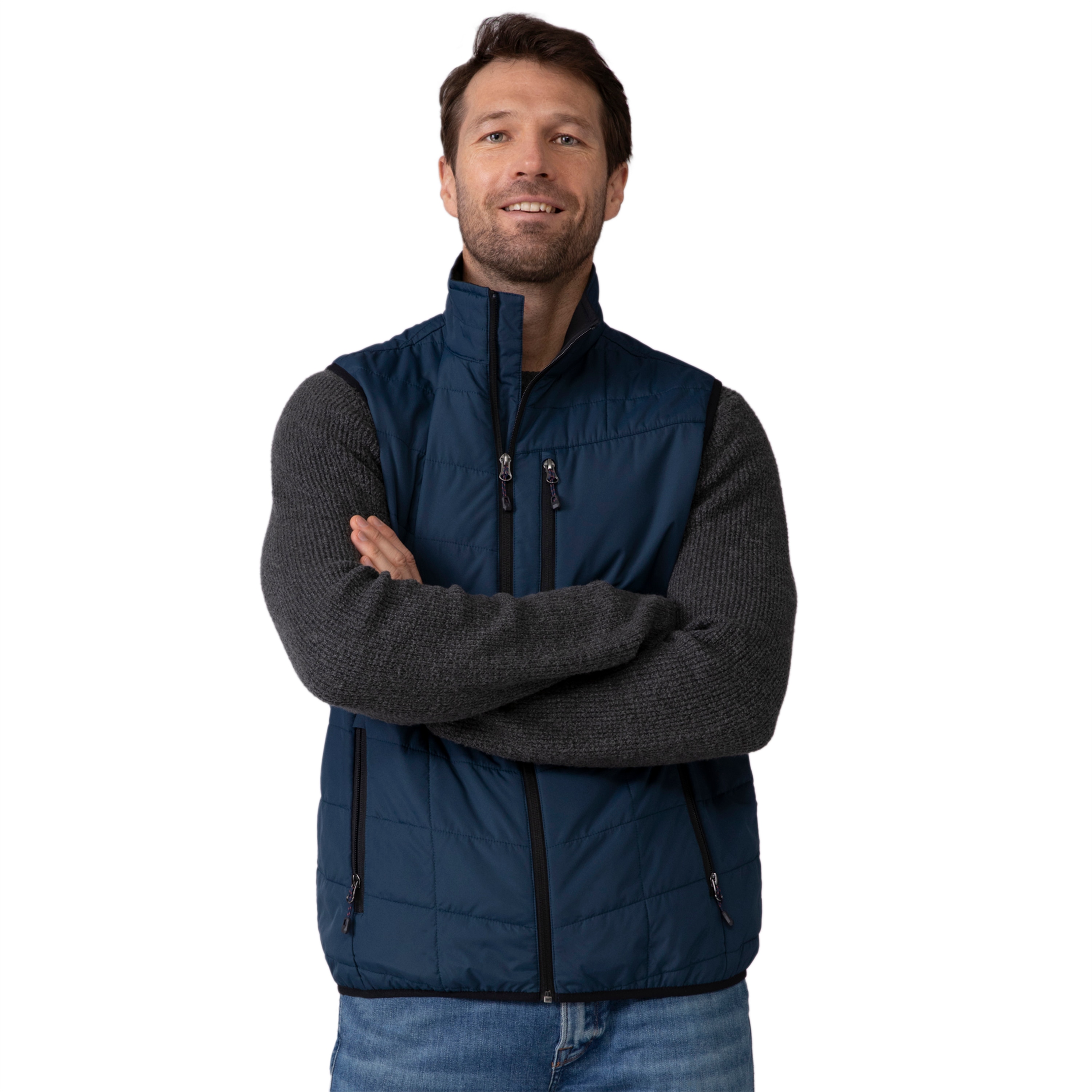 Free Country 197-MOF4602DP SEA S Men's Blue Polyester Puffer vest Small