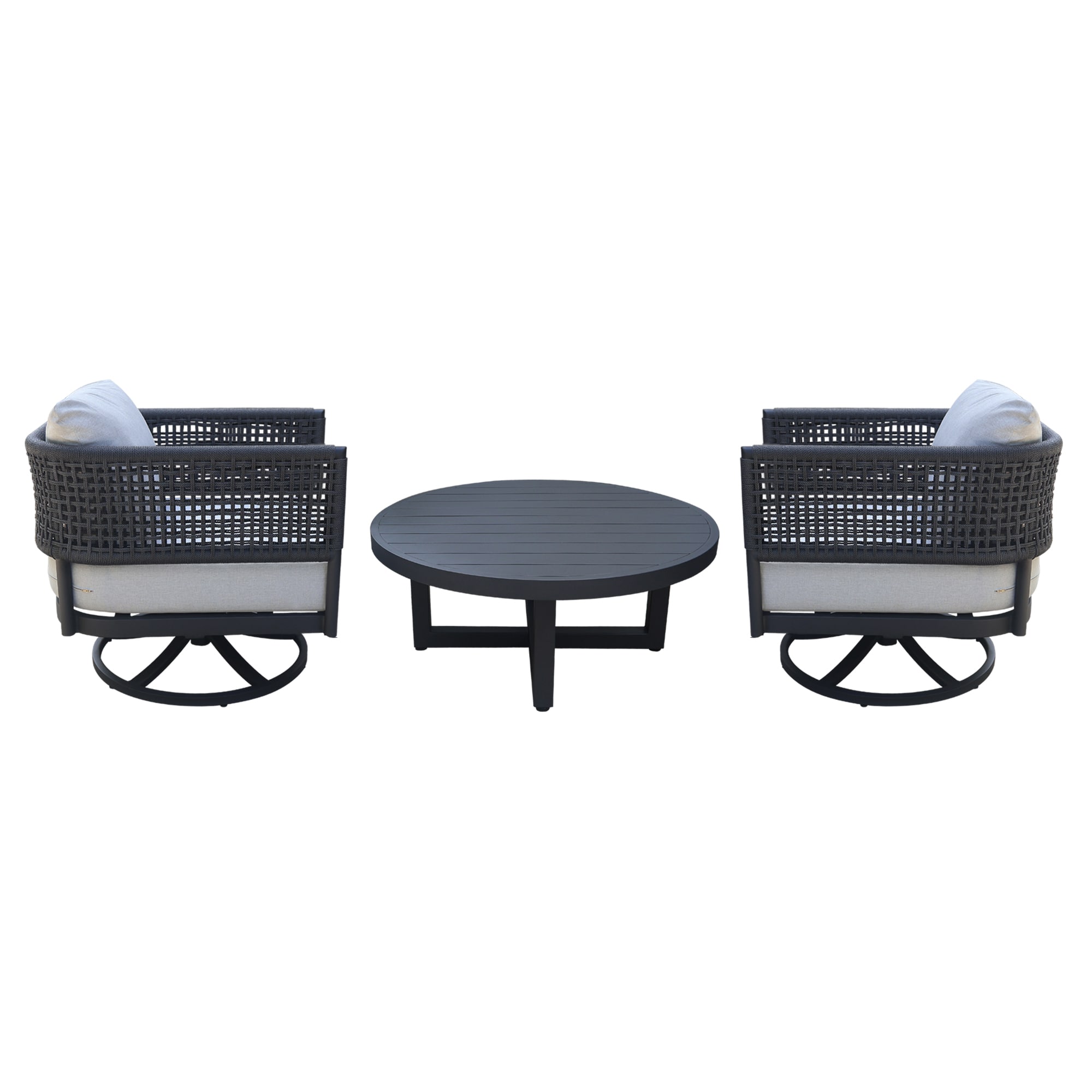 International Concepts KODOT-12RC-201SW-2 3 -Piece Woven Patio Conversation Set with Off-white Cushions