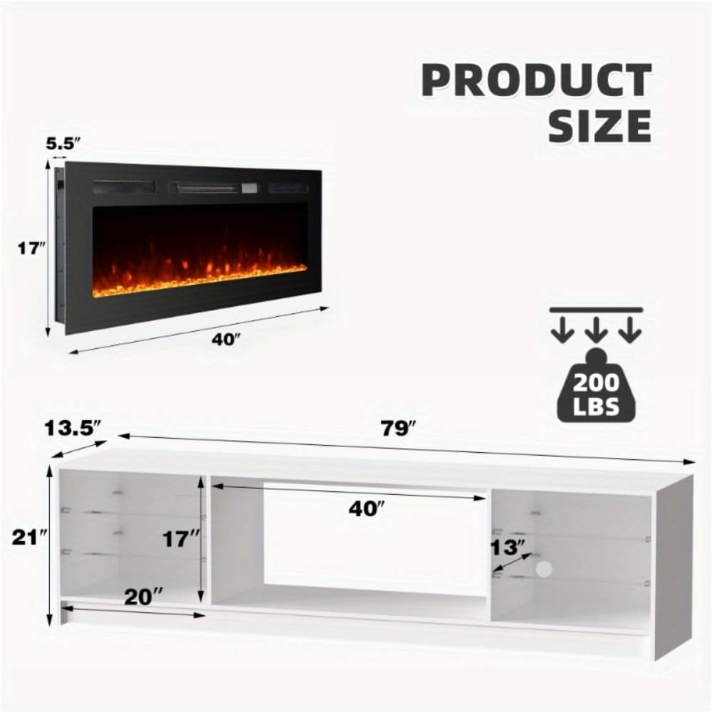 U-HOMY WQ-137WH+137BK-HM Electric-Fireplaces - View #3