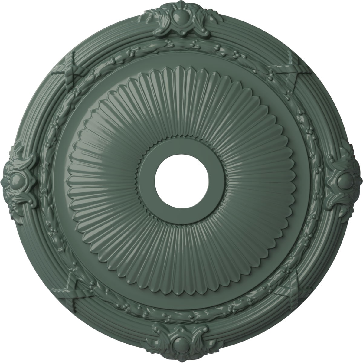 Ekena Millwork CM27HECBF Heaton 27.5-in W x 27.5-in L Painted Cloud Burst Polyurethane Whole Ceiling Medallion
