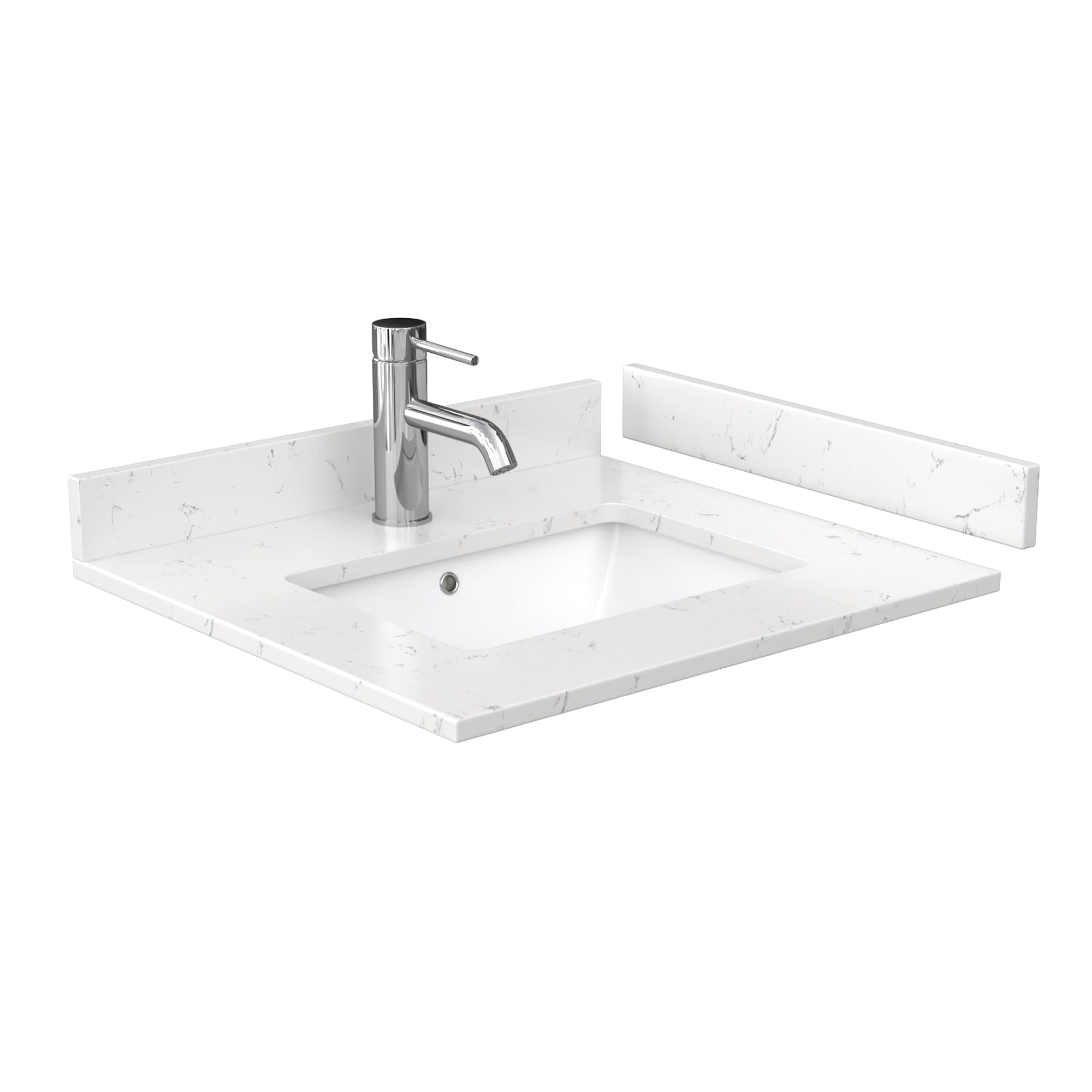 Beckett 24" White Freestanding Single Bathroom Vanity with Carrara Marble Top